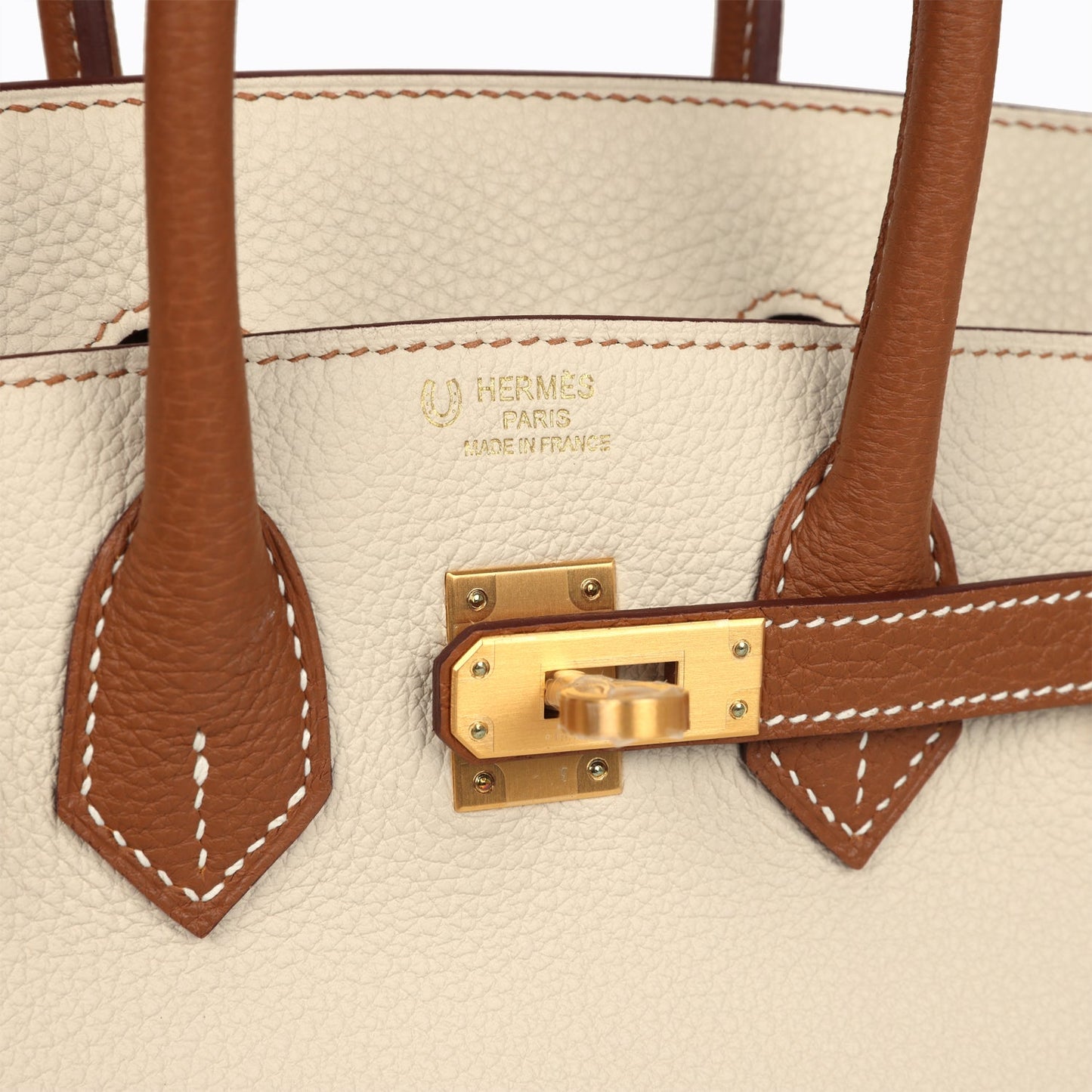 Hermes Special Order (HSS) Birkin 25 Craie and Gold Togo Brushed Gold Hardware