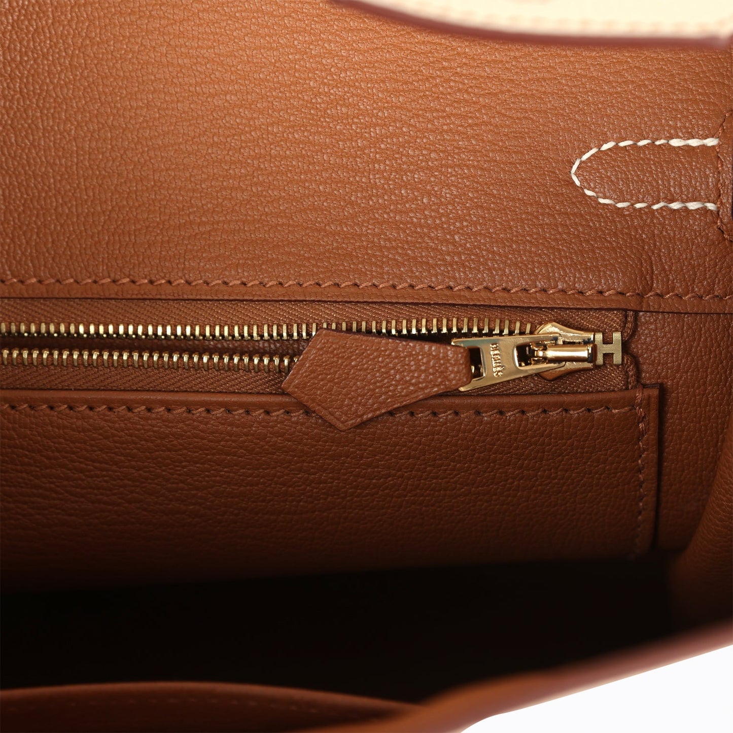 Hermes Special Order (HSS) Birkin 25 Craie and Gold Togo Brushed Gold Hardware