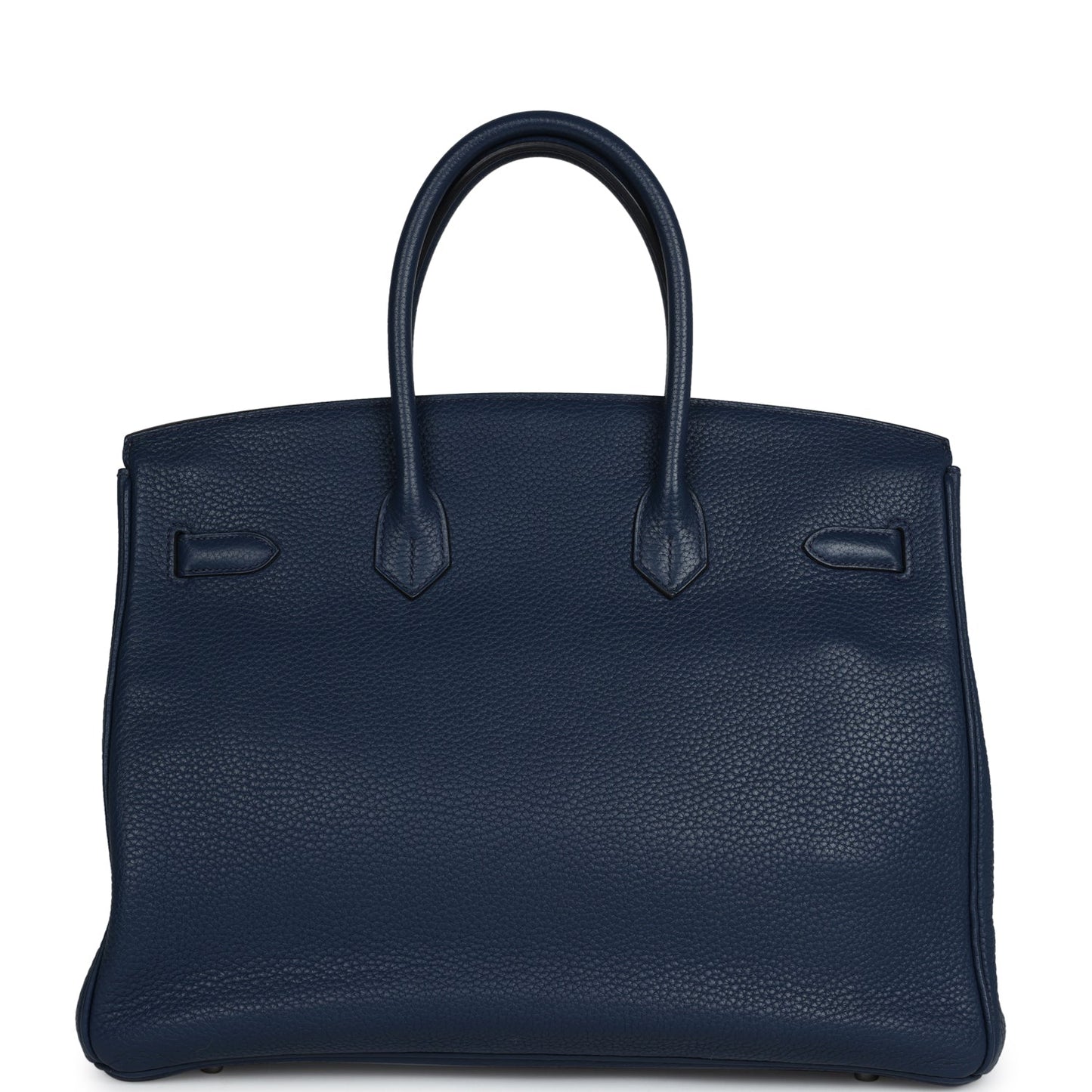 Pre-owned Hermes Birkin 35 Bleu de Malte Clemence Palladium Hardware