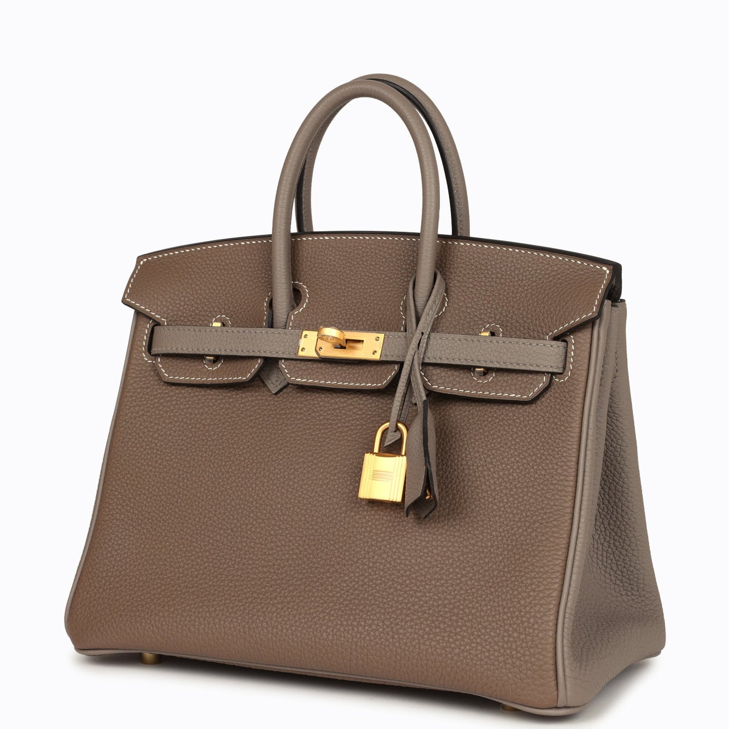 Hermes Special Order (HSS) Birkin 25 Etoupe and Etain Togo Brushed Gold Hardware