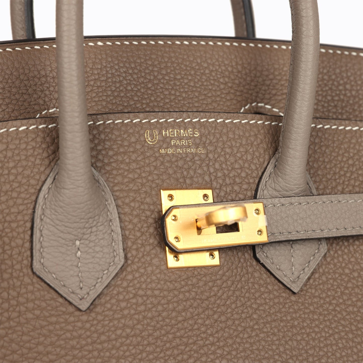 Hermes Special Order (HSS) Birkin 25 Etoupe and Etain Togo Brushed Gold Hardware