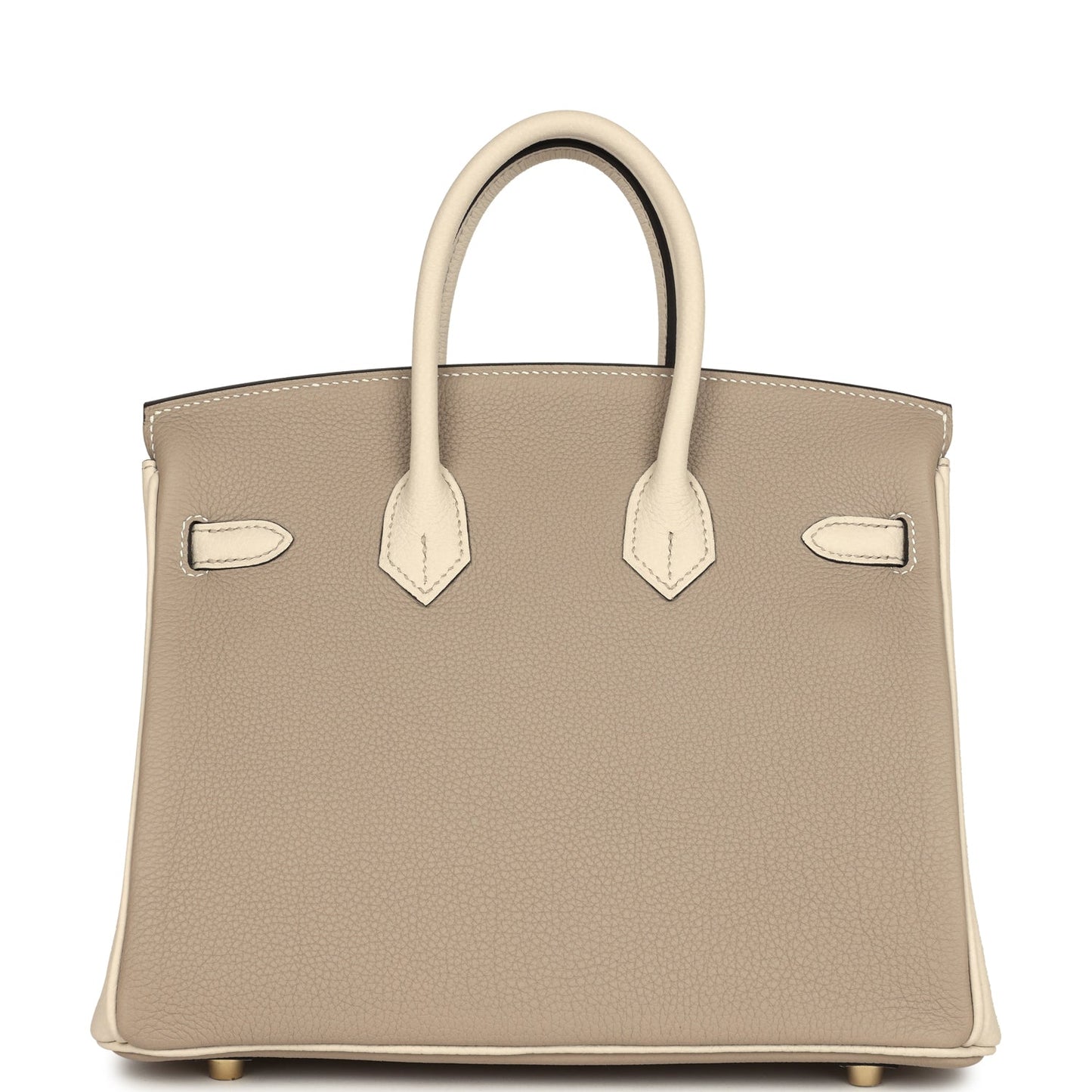 Hermes Special Order (HSS) Birkin 25 Gris Tourterelle and Craie Togo Brushed Gold Hardware