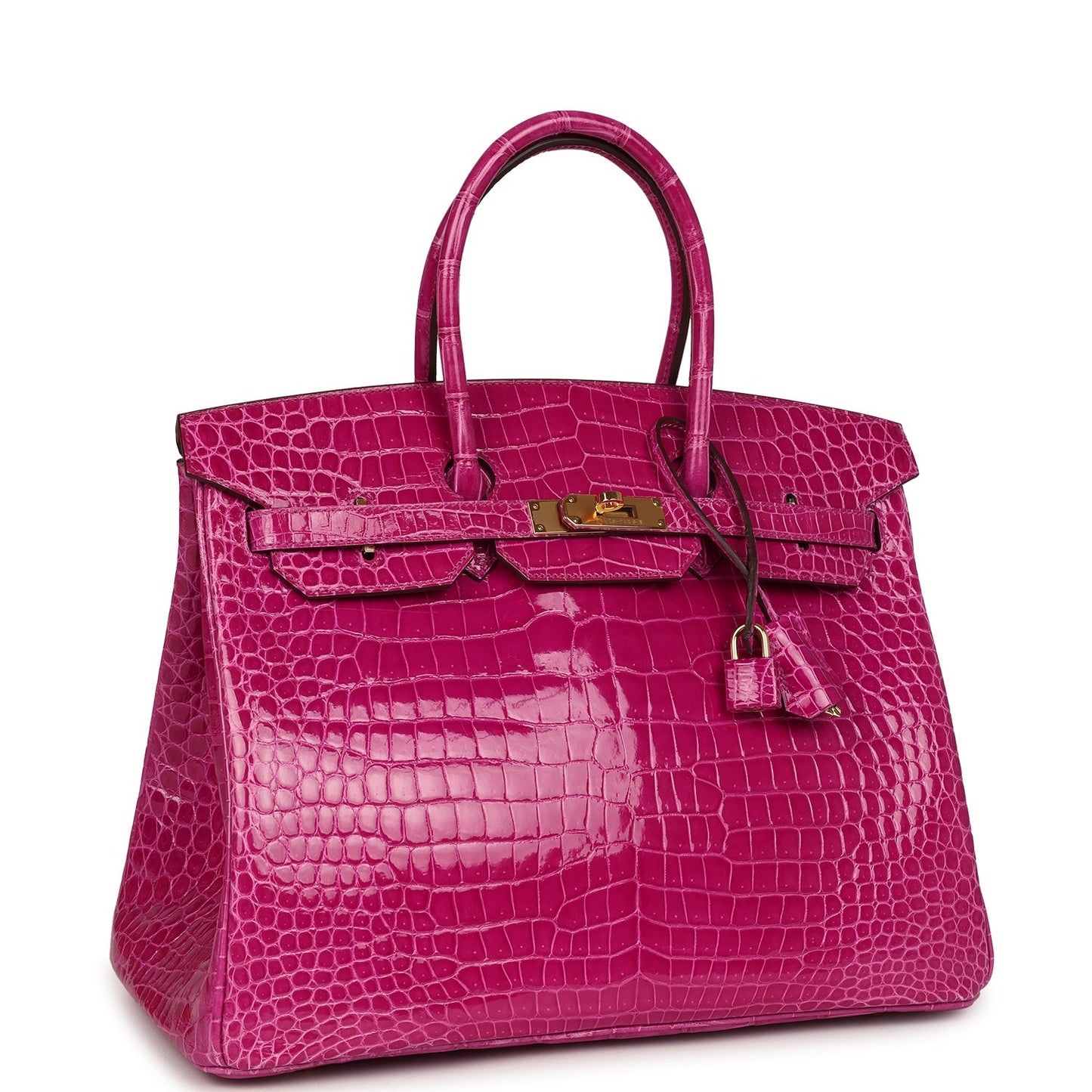 Hermes Birkin 35 Rose Scheherazade Shiny Porosus Crocodile Gold Hardware