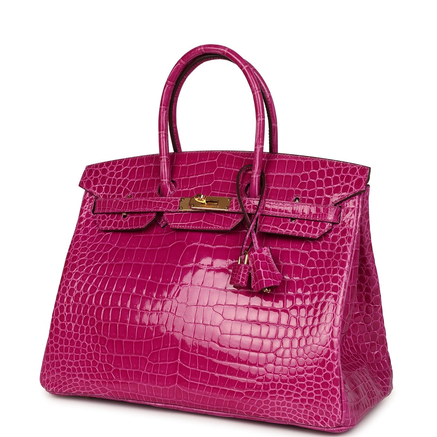 Hermes Birkin 35 Rose Scheherazade Shiny Porosus Crocodile Gold Hardware