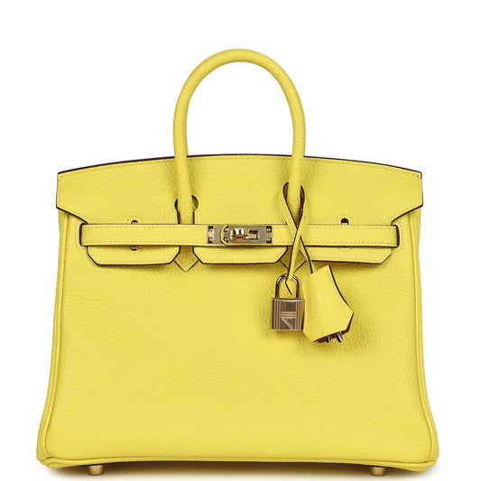 Hermes Special Order (HSS) Birkin 25 Limoncello Verso Togo Rose Gold Hardware