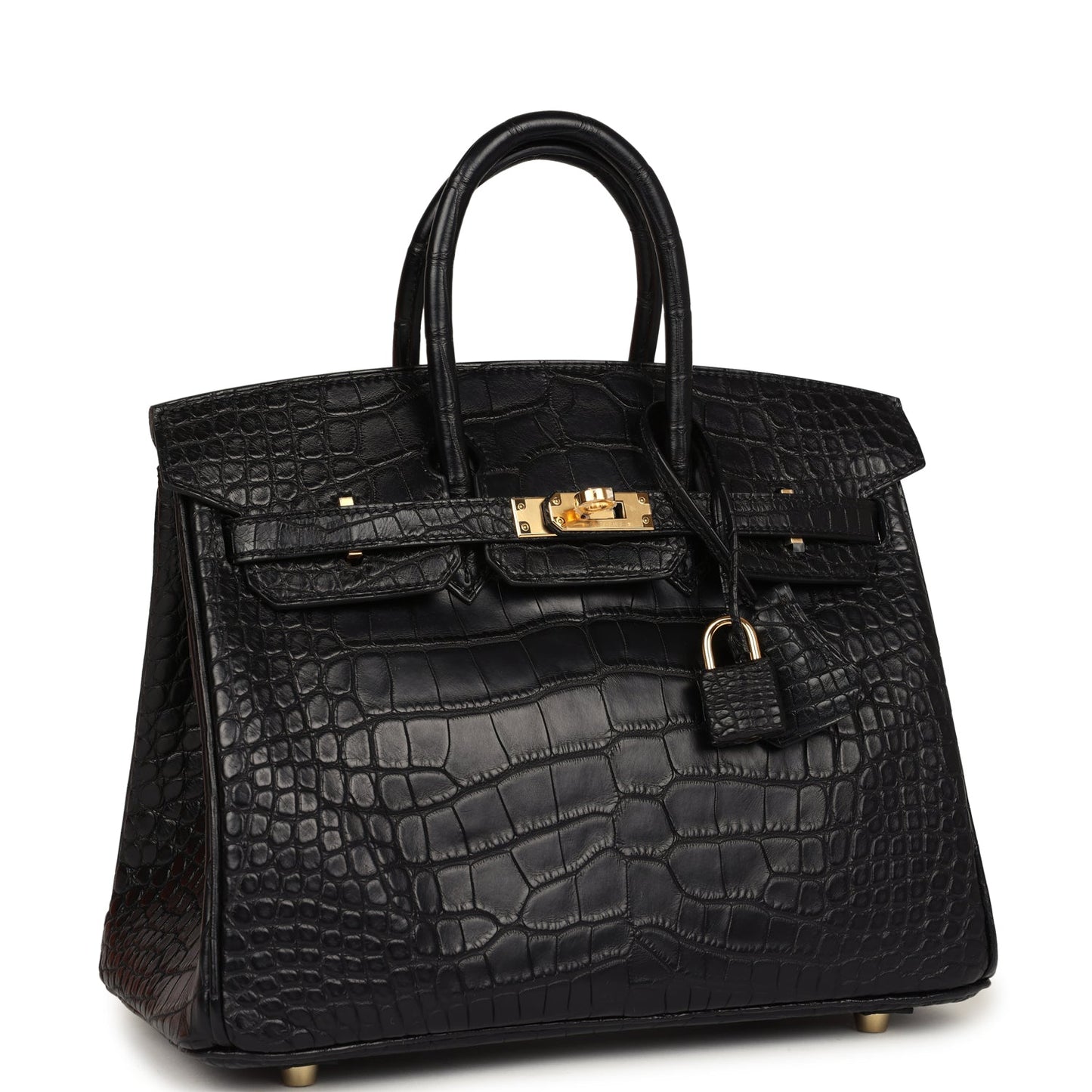 Hermes Birkin 25 Black Matte Alligator Gold Hardware