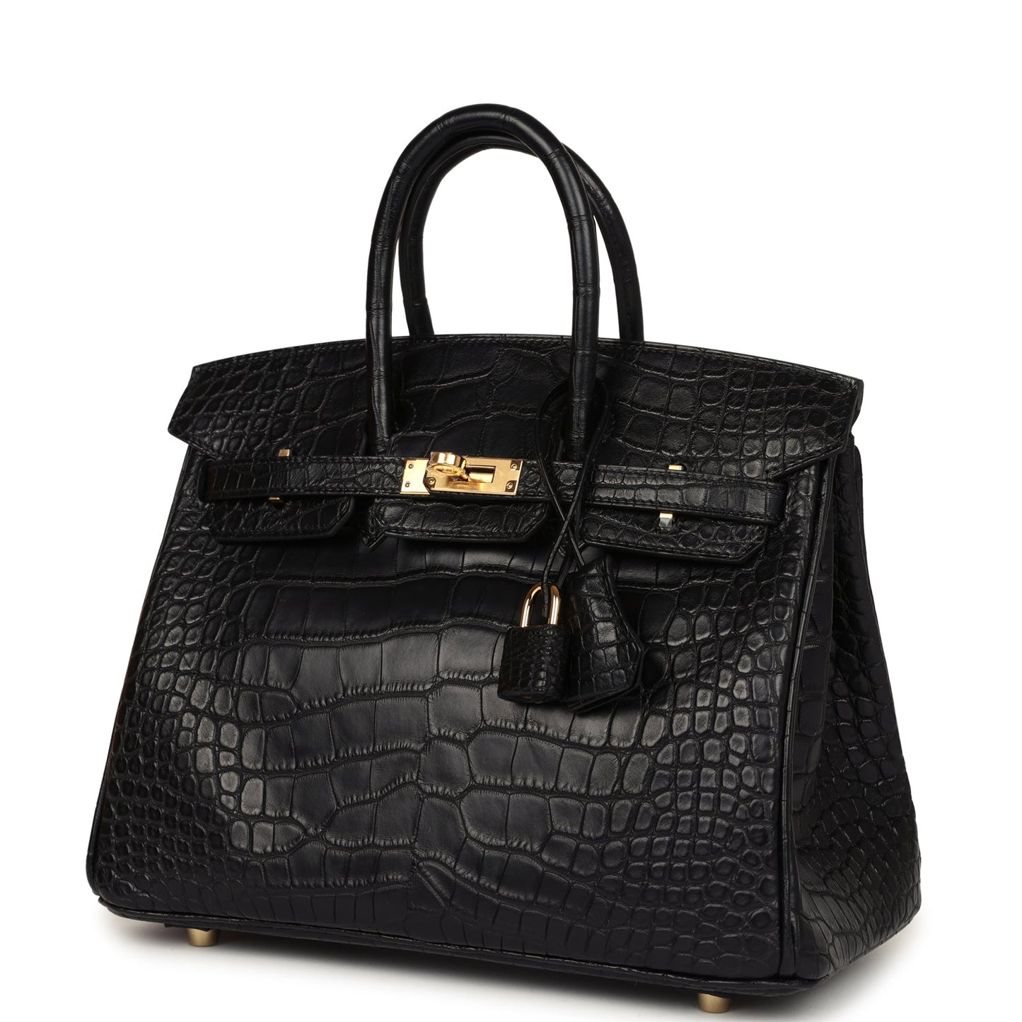 Hermes Birkin 25 Black Matte Alligator Gold Hardware