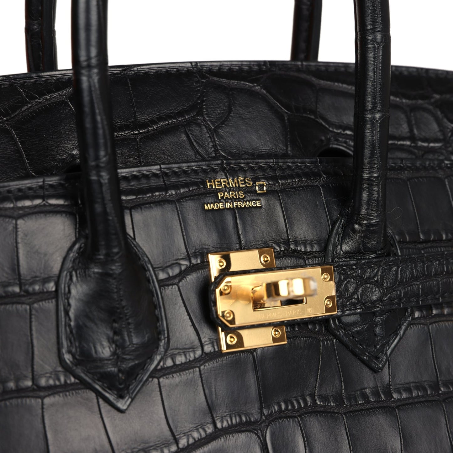 Hermes Birkin 25 Black Matte Alligator Gold Hardware