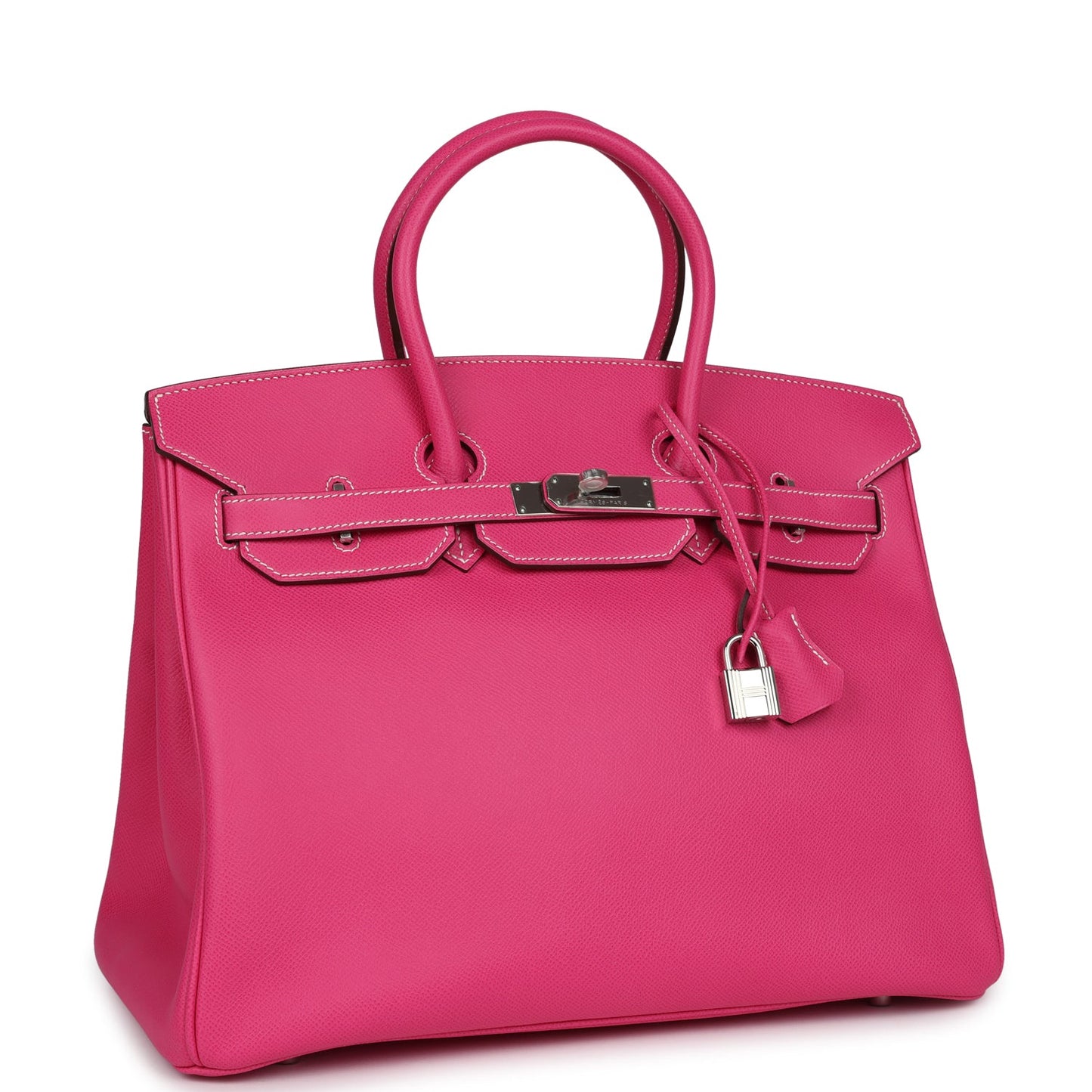 Pre-owned Hermes Birkin 35 Rose Tyrien Candy Epsom Palladium Hardware