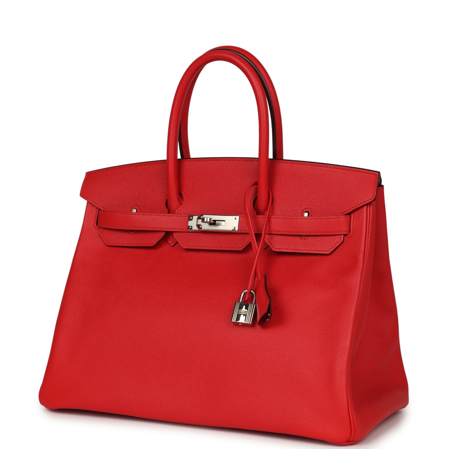 Pre-owned Hermes Birkin 35 Rouge Tomate Epsom Palladium Hardware