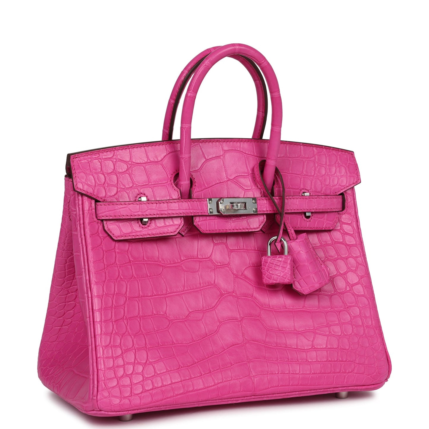 Hermes Birkin 25 Rose Shocking Matte Alligator Palladium Hardware