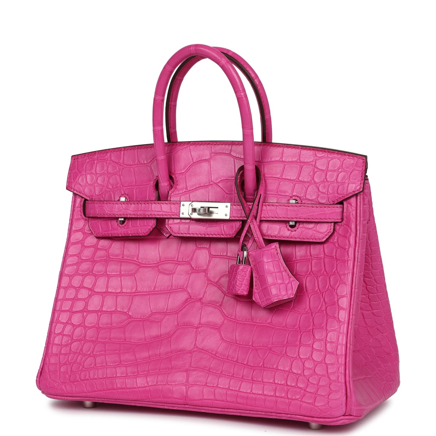 Hermes Birkin 25 Rose Shocking Matte Alligator Palladium Hardware