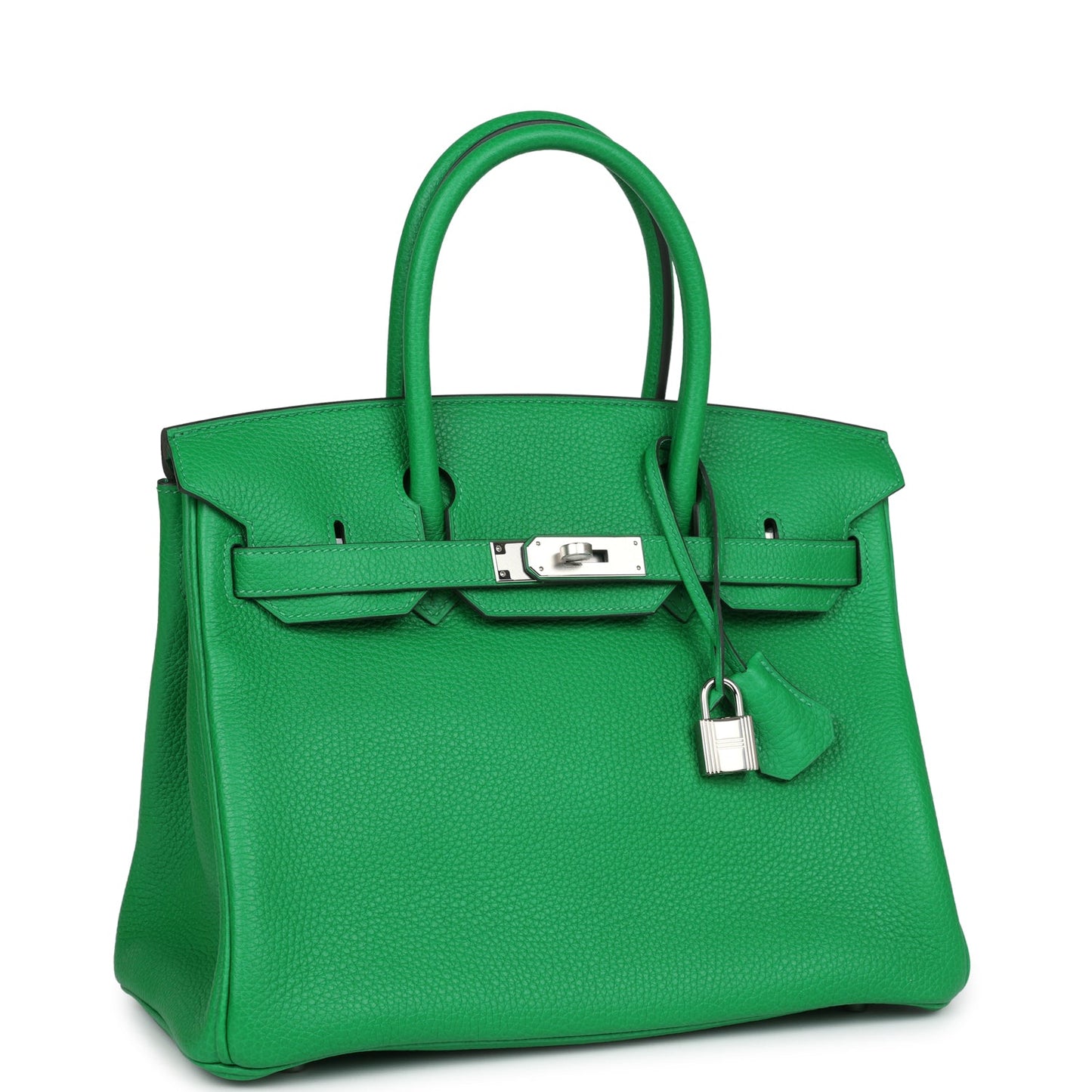 Pre-owned Hermes Birkin 30 Bambou Clemence Palladium Hardware