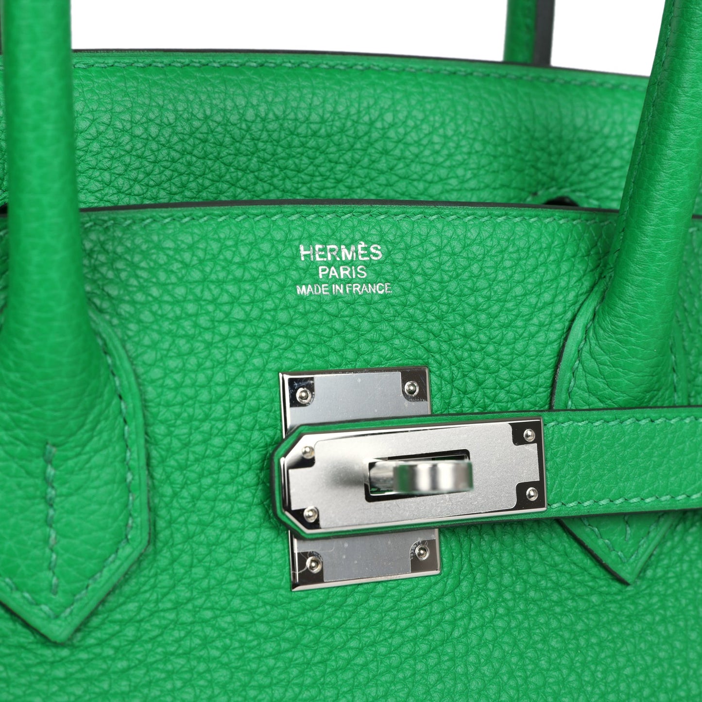 Pre-owned Hermes Birkin 30 Bambou Clemence Palladium Hardware