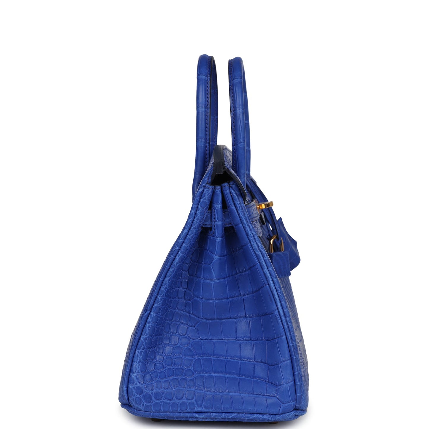 Hermes Birkin 25 Bleu Royal Matte Porosus Crocodile Gold Hardware