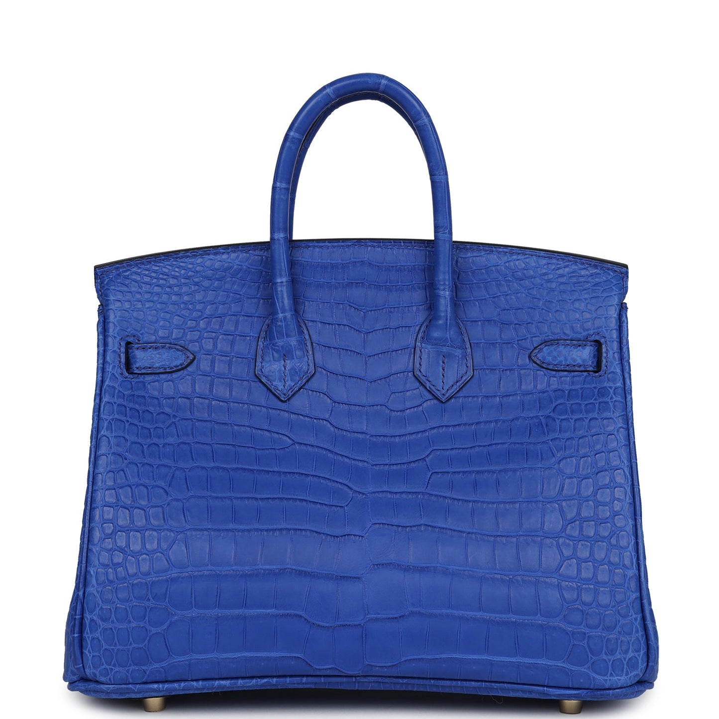 Hermes Birkin 25 Bleu Royal Matte Porosus Crocodile Gold Hardware