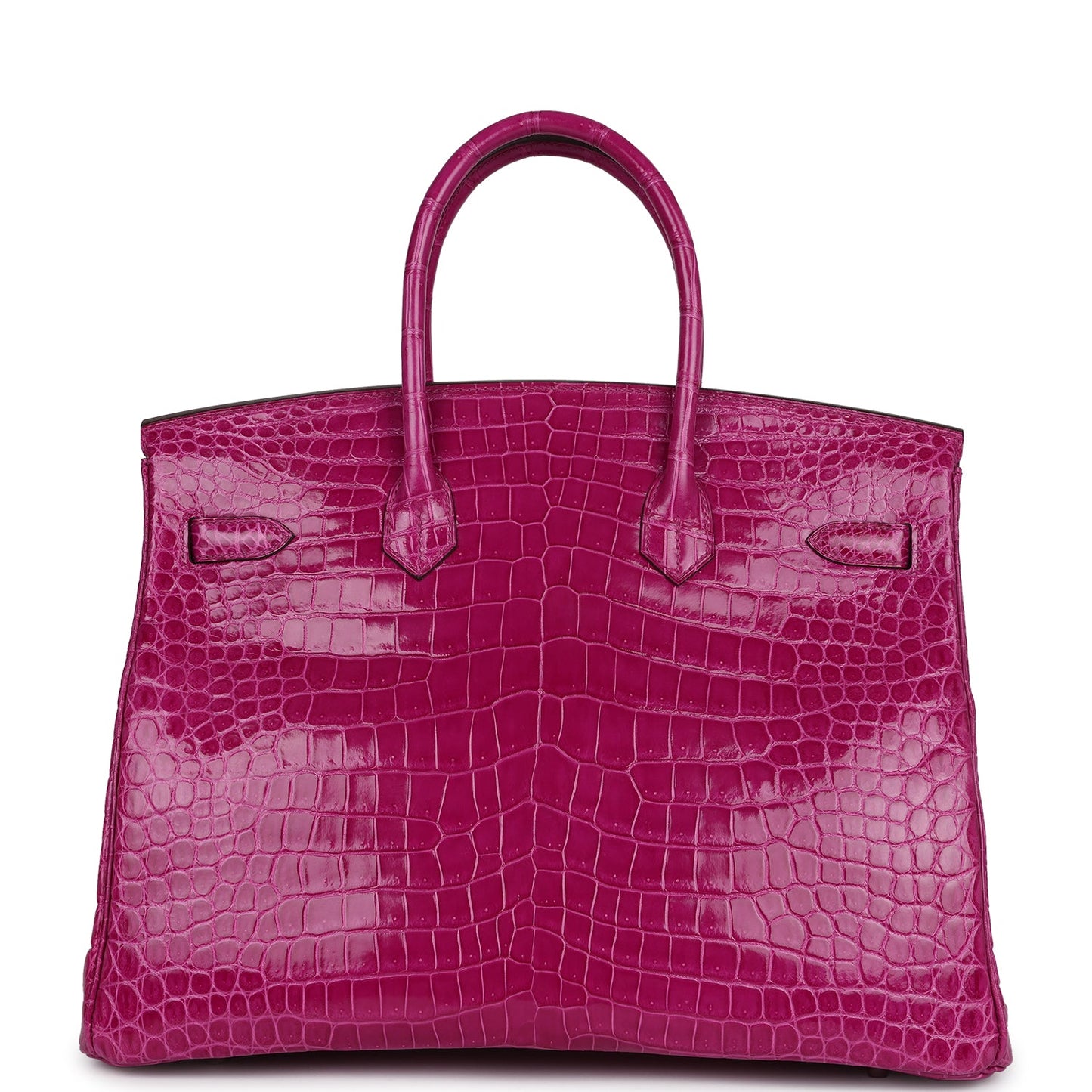 Hermes Birkin 35 Rose Sheherazade Shiny Porosus Crocodile Palladium Hardware