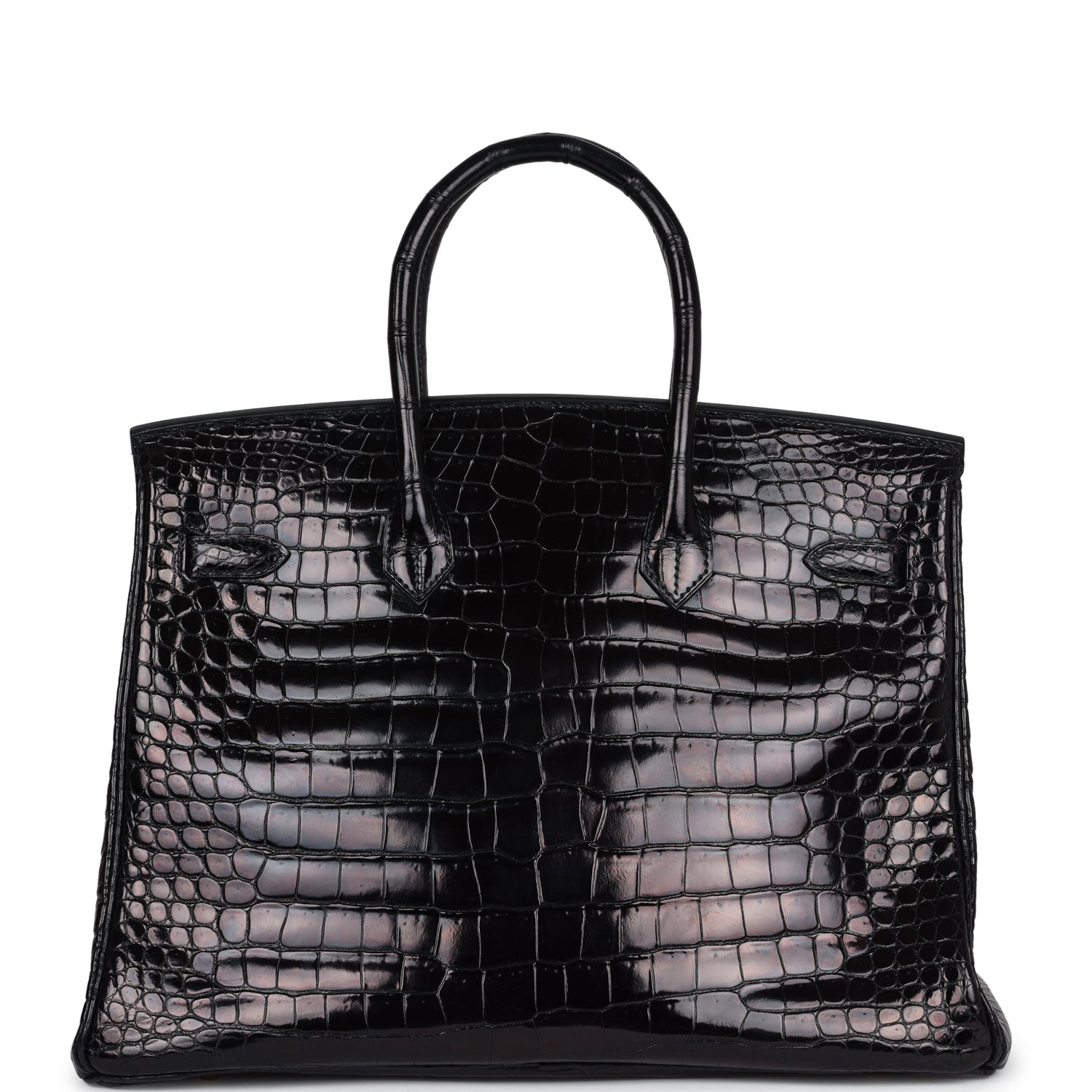 Pre-owned Hermes Birkin 35 Black Shiny Porosus Crocodile Gold Hardware - Bob Flawless Skincare 