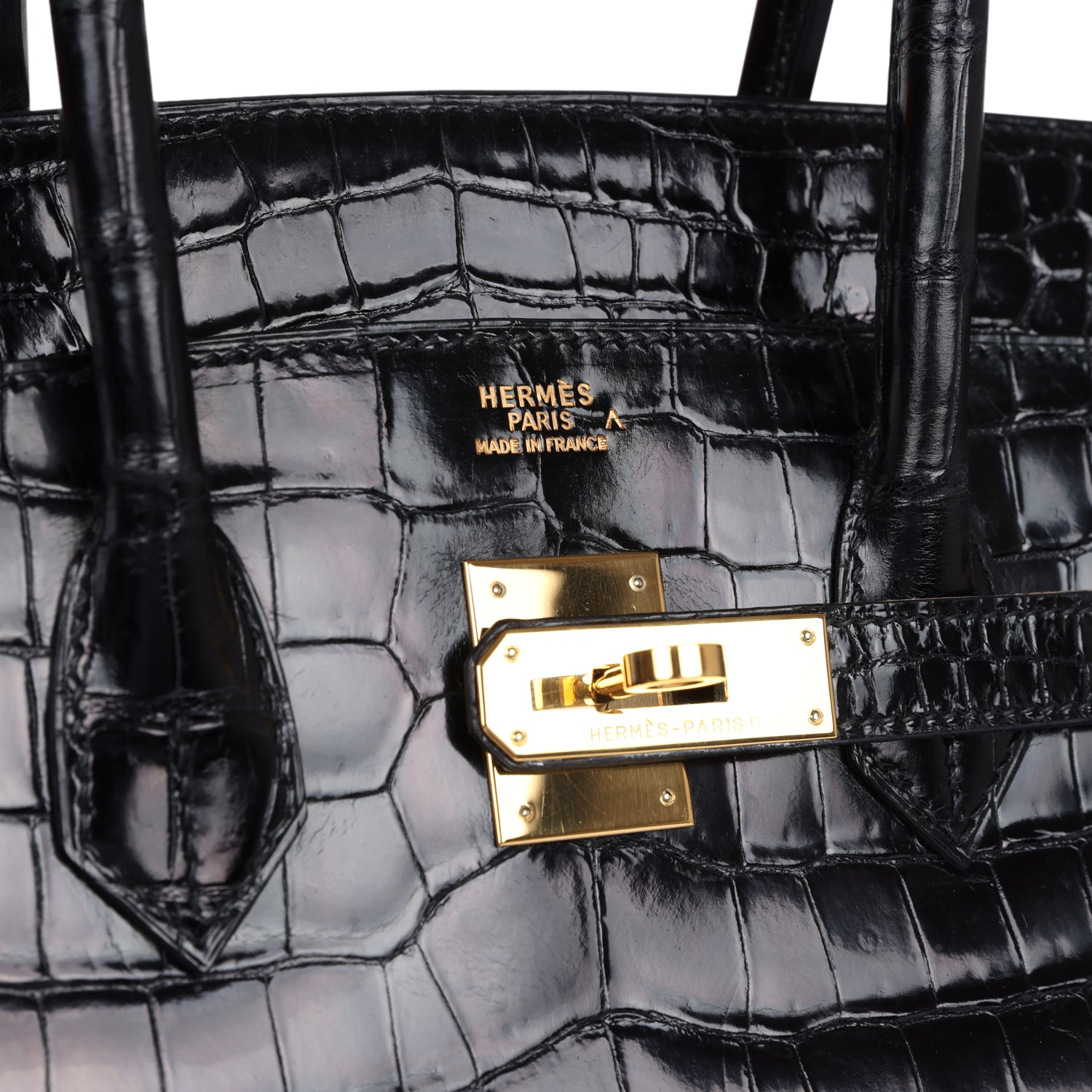 Pre-owned Hermes Birkin 35 Black Shiny Porosus Crocodile Gold Hardware - Bob Flawless Skincare 