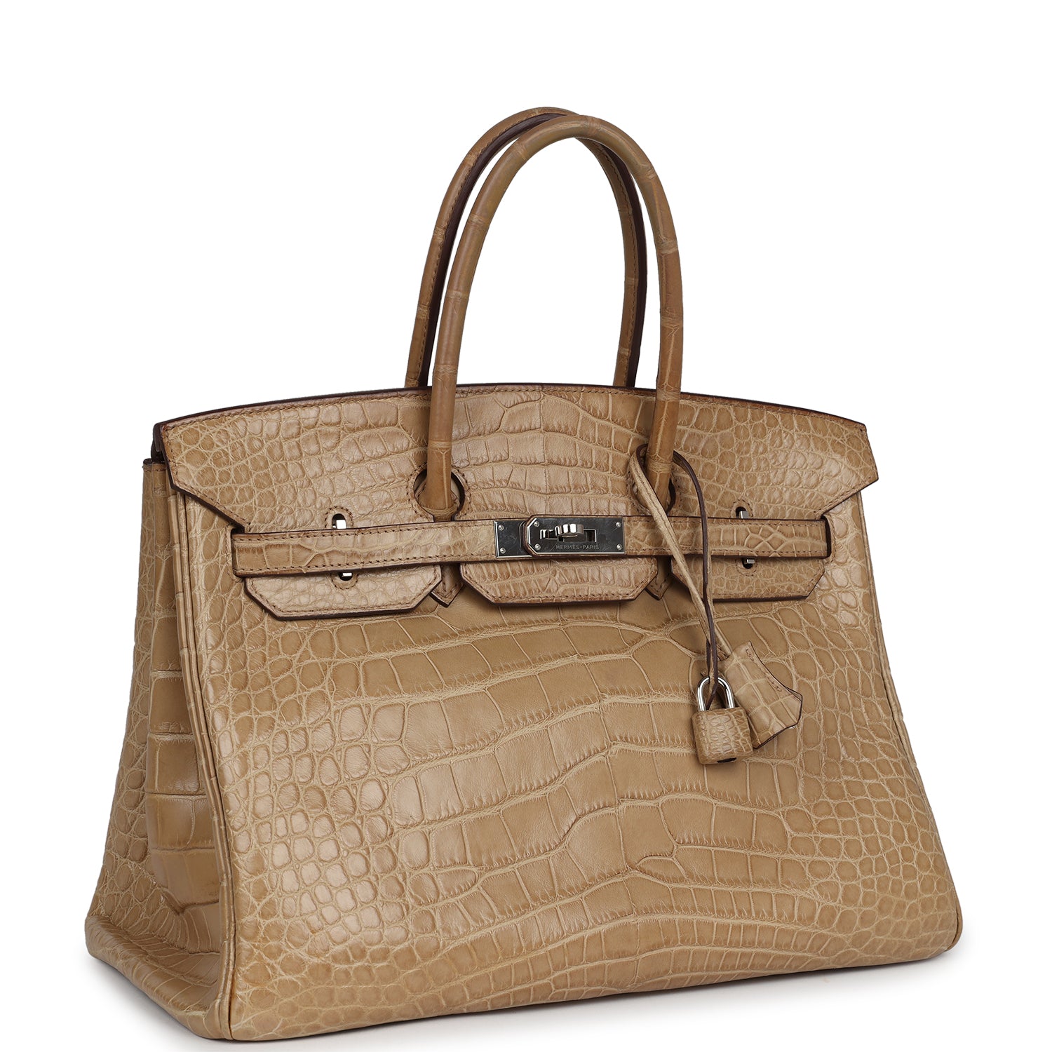 Pre-owned Hermes Birkin 35 Poussiere Matte Alligator Palladium Hardware - Bob Flawless Skincare 