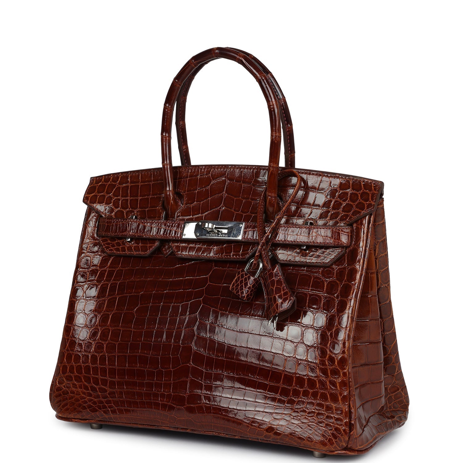 Pre-owned Hermes Birkin 30 Miel Shiny Niloticus Crocodile Palladium Hardware - Bob Flawless Skincare 