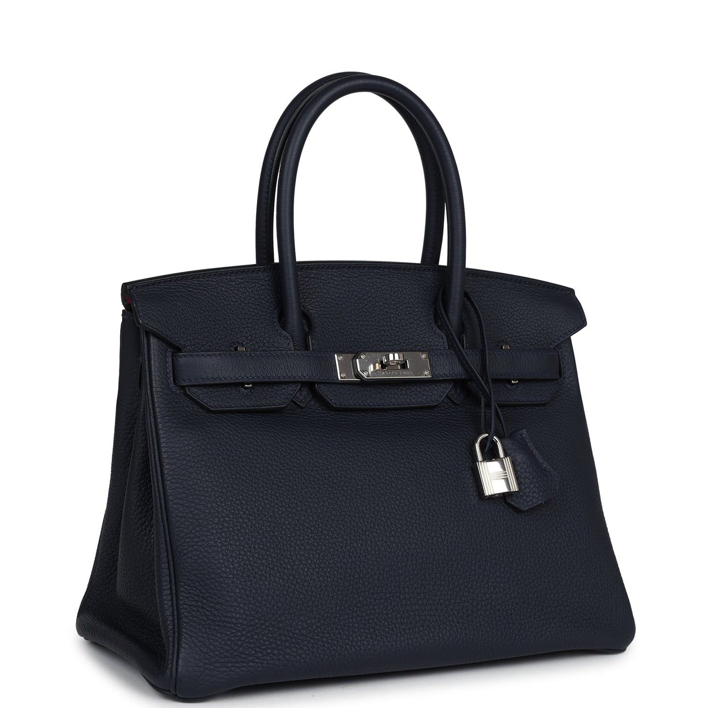 Pre-owned Hermes Birkin 30 Bleu Nuit Verso Clemence Palladium Hardware