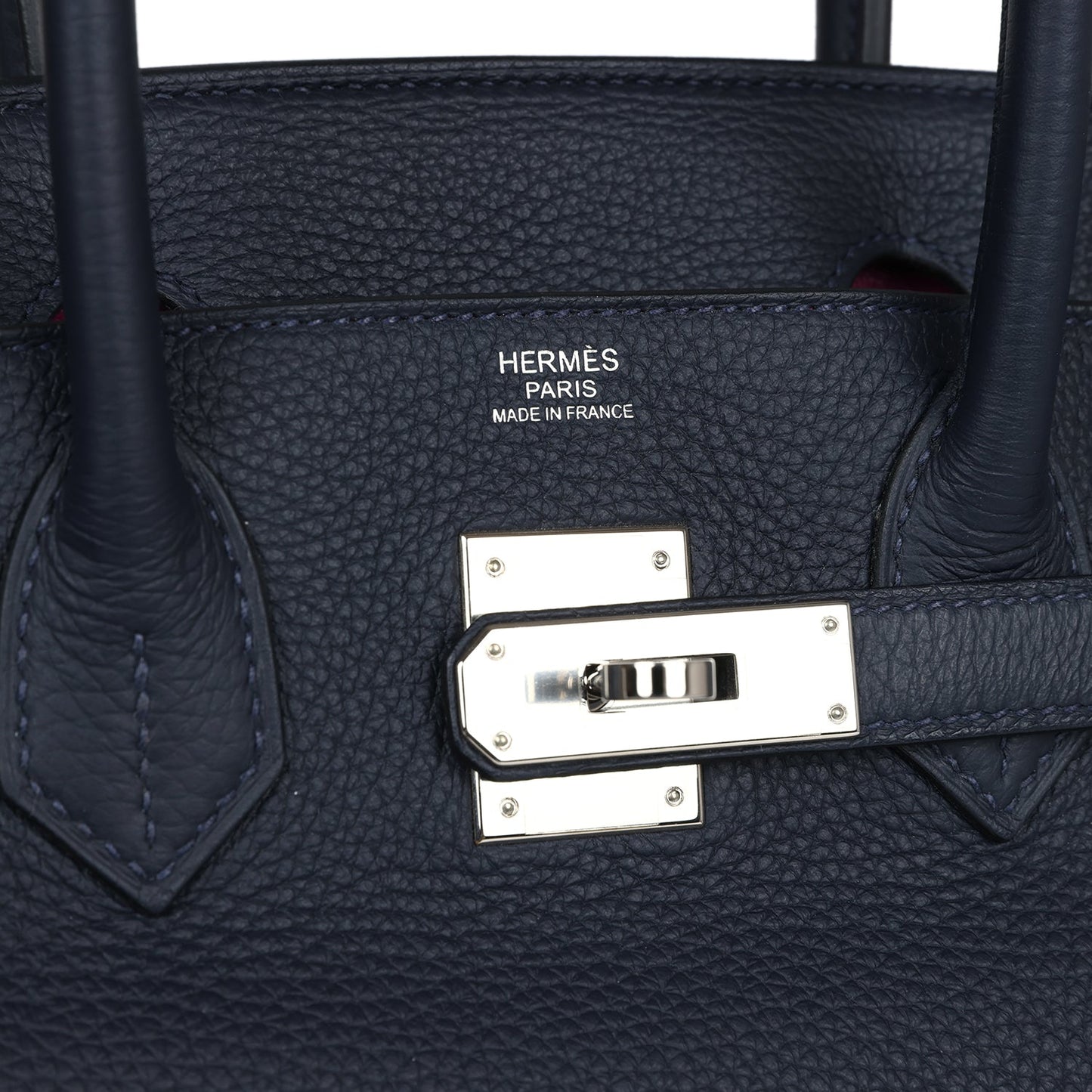 Pre-owned Hermes Birkin 30 Bleu Nuit Verso Clemence Palladium Hardware