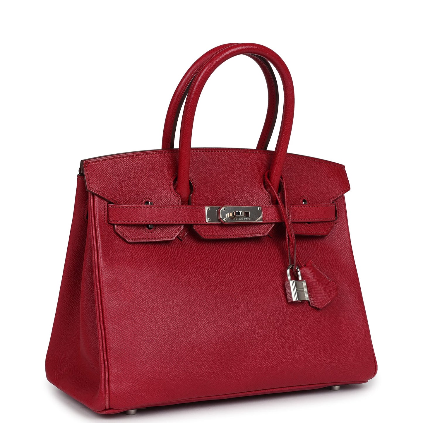 Pre-owned Hermes Birkin 30 Rubis Epsom Palladium Hardware