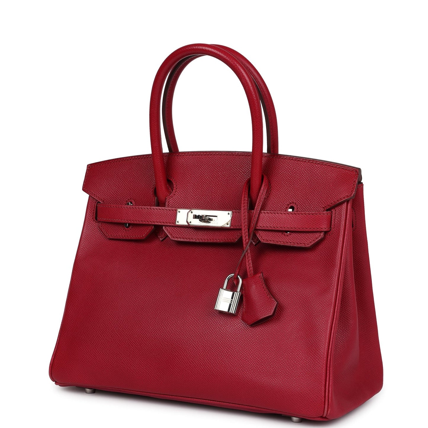 Pre-owned Hermes Birkin 30 Rubis Epsom Palladium Hardware