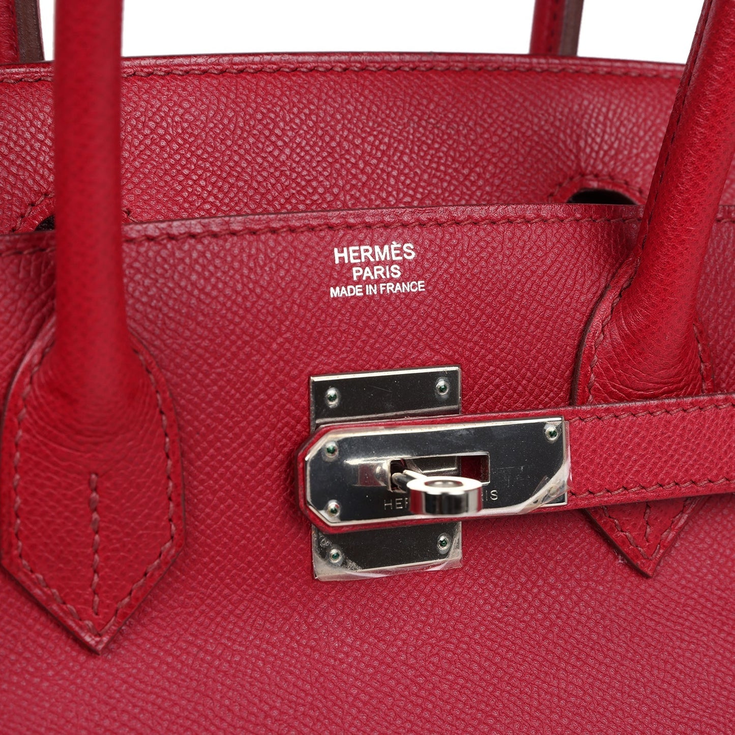 Pre-owned Hermes Birkin 30 Rubis Epsom Palladium Hardware