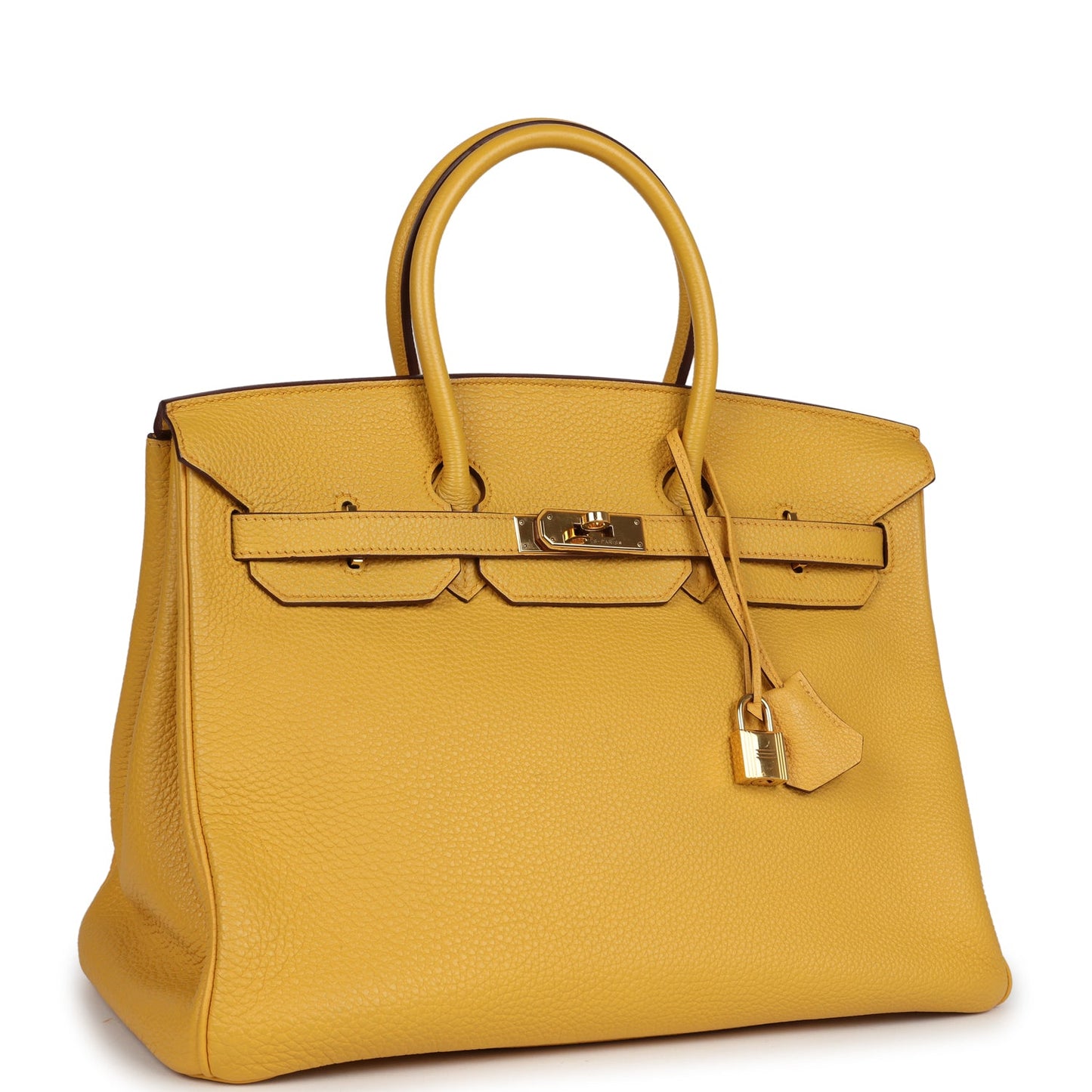 Pre-owned Hermes Birkin 35 Soleil Togo Gold Hardware