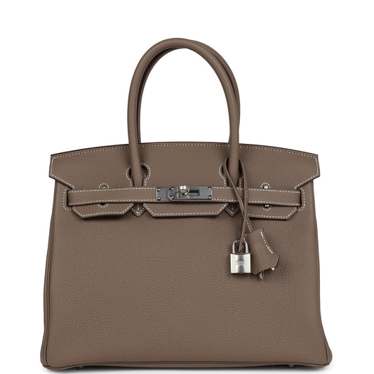 Hermes Birkin 30 Etoupe Togo Palladium Hardware