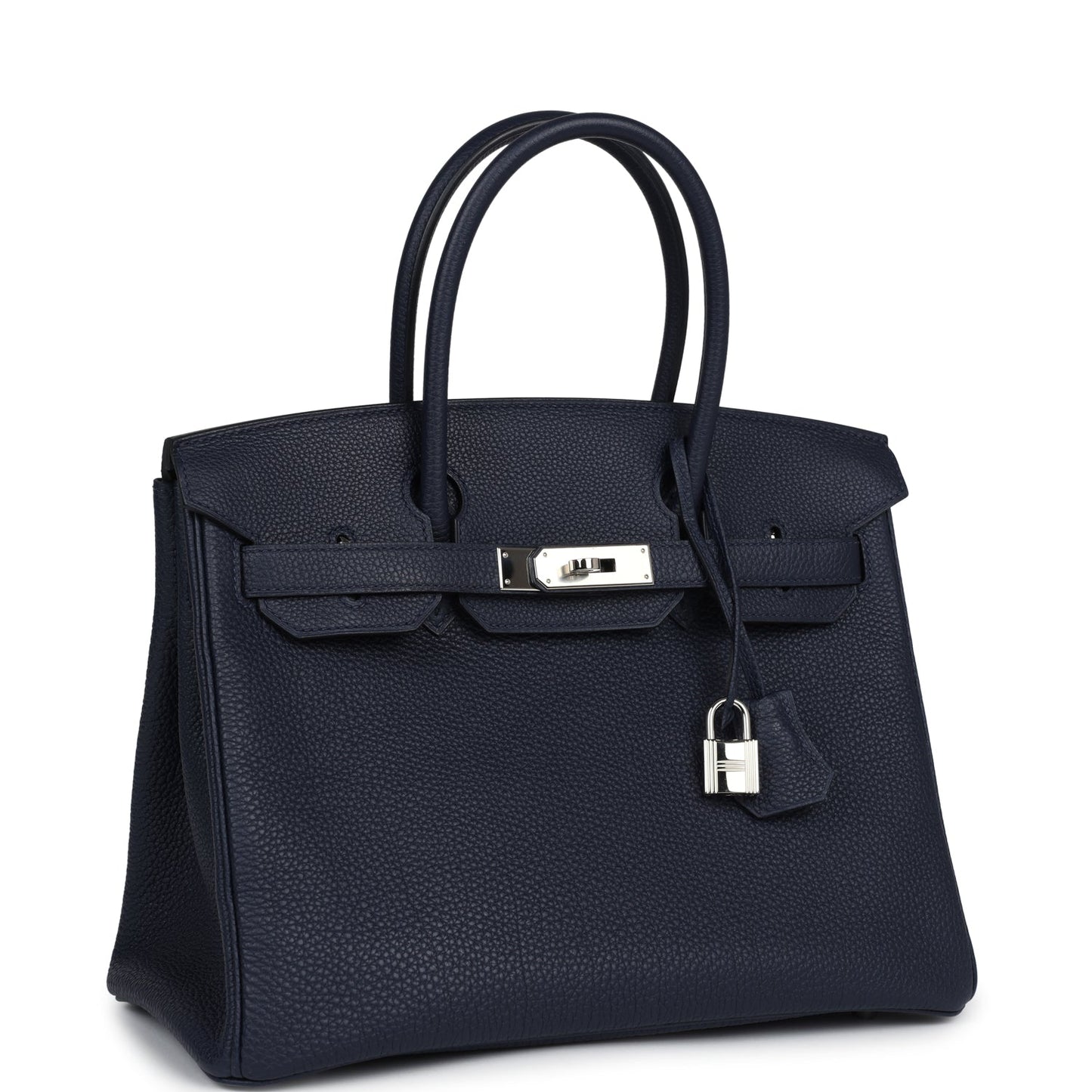 Pre-owned Hermes Birkin 30 Bleu Nuit Togo Palladium Hardware