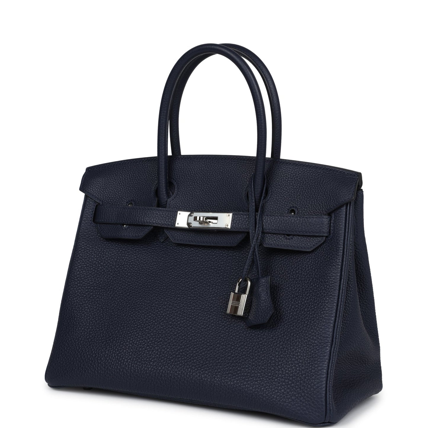 Pre-owned Hermes Birkin 30 Bleu Nuit Togo Palladium Hardware