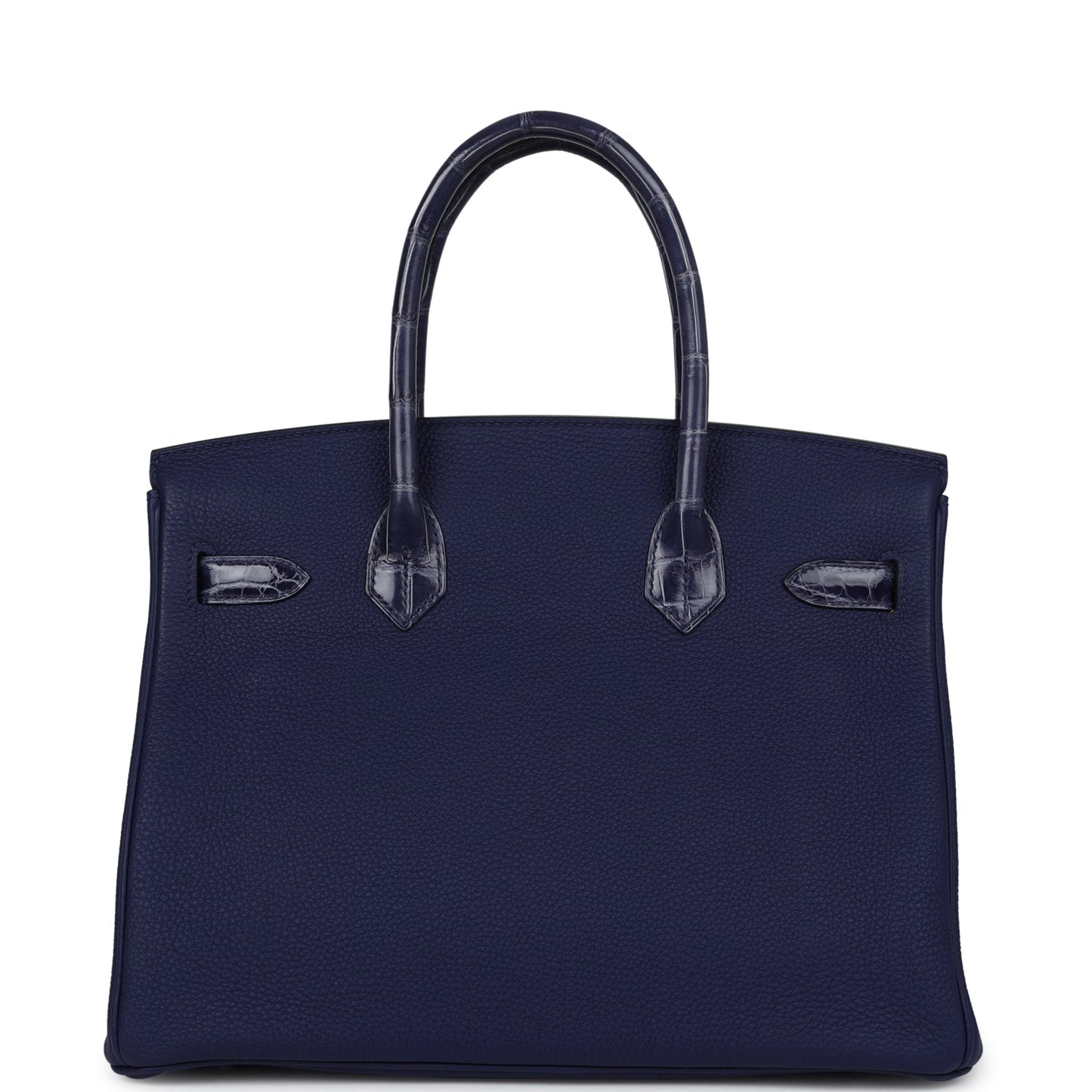 Hermes Birkin 30 Bleu Encre Togo and Shiny Niloticus Crocodile Touch Palladium Hardware