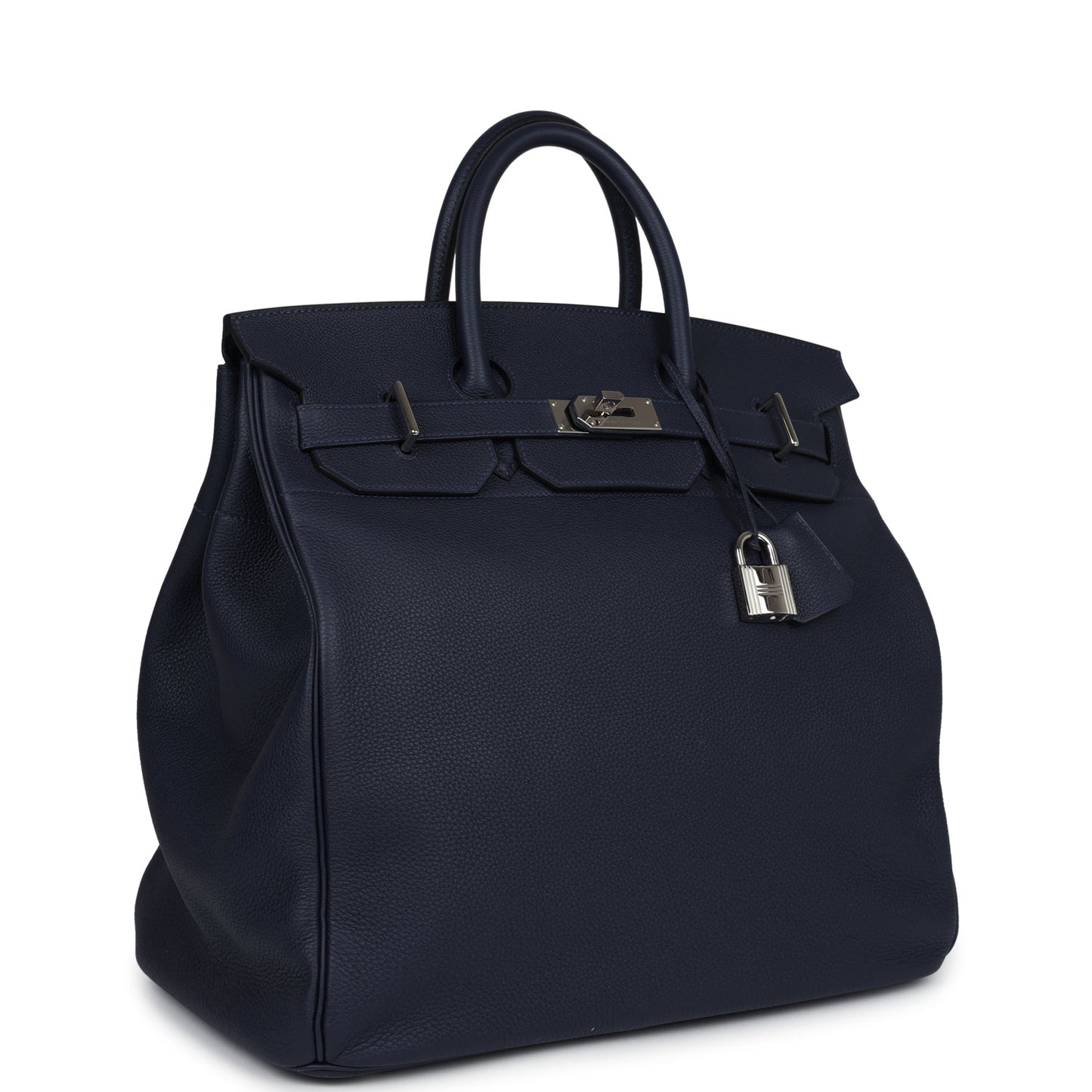 Pre-owned Hermes HAC Birkin 40 Bleu Nuit Togo Palladium Hardware