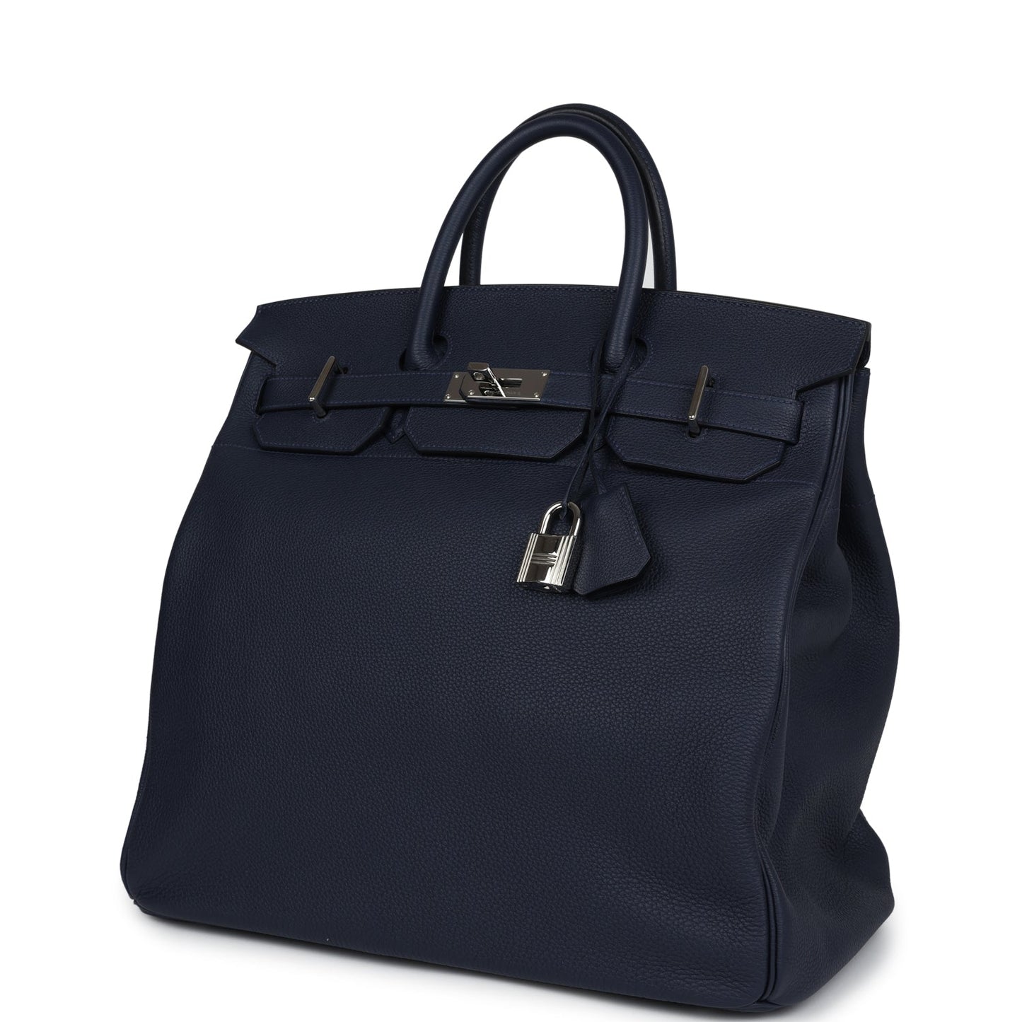 Pre-owned Hermes HAC Birkin 40 Bleu Nuit Togo Palladium Hardware