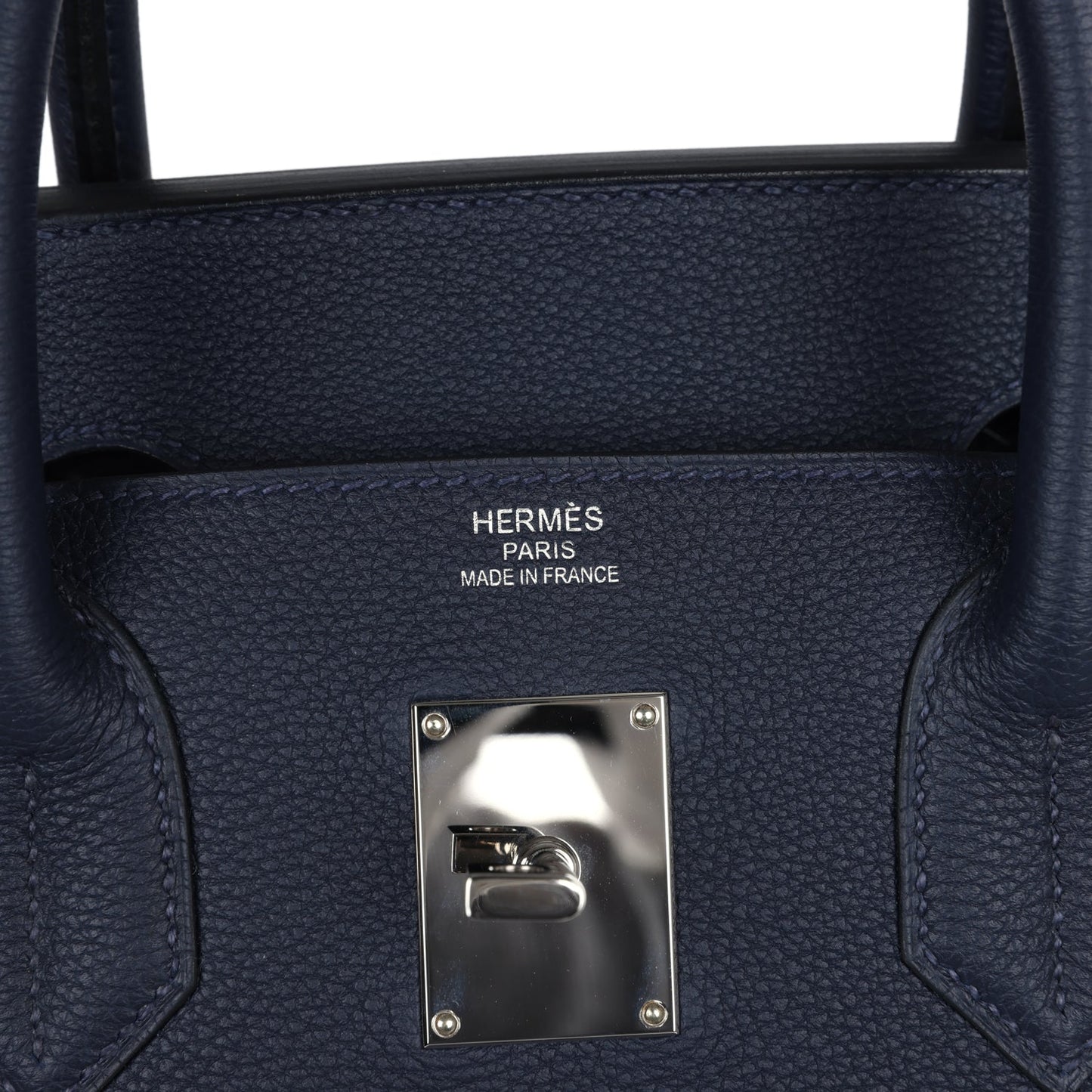 Pre-owned Hermes HAC Birkin 40 Bleu Nuit Togo Palladium Hardware