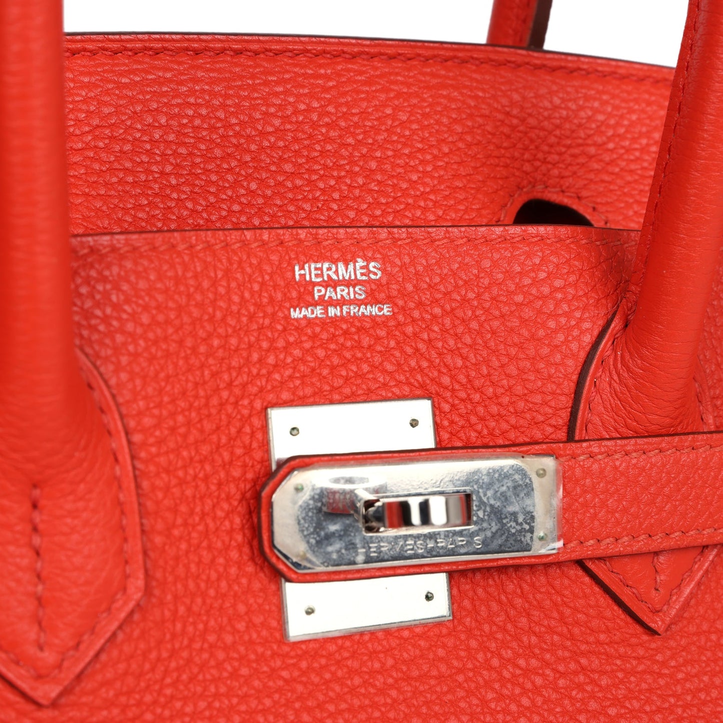 Pre-owned Hermes Birkin 30 Capucine Togo Palladium Hardware