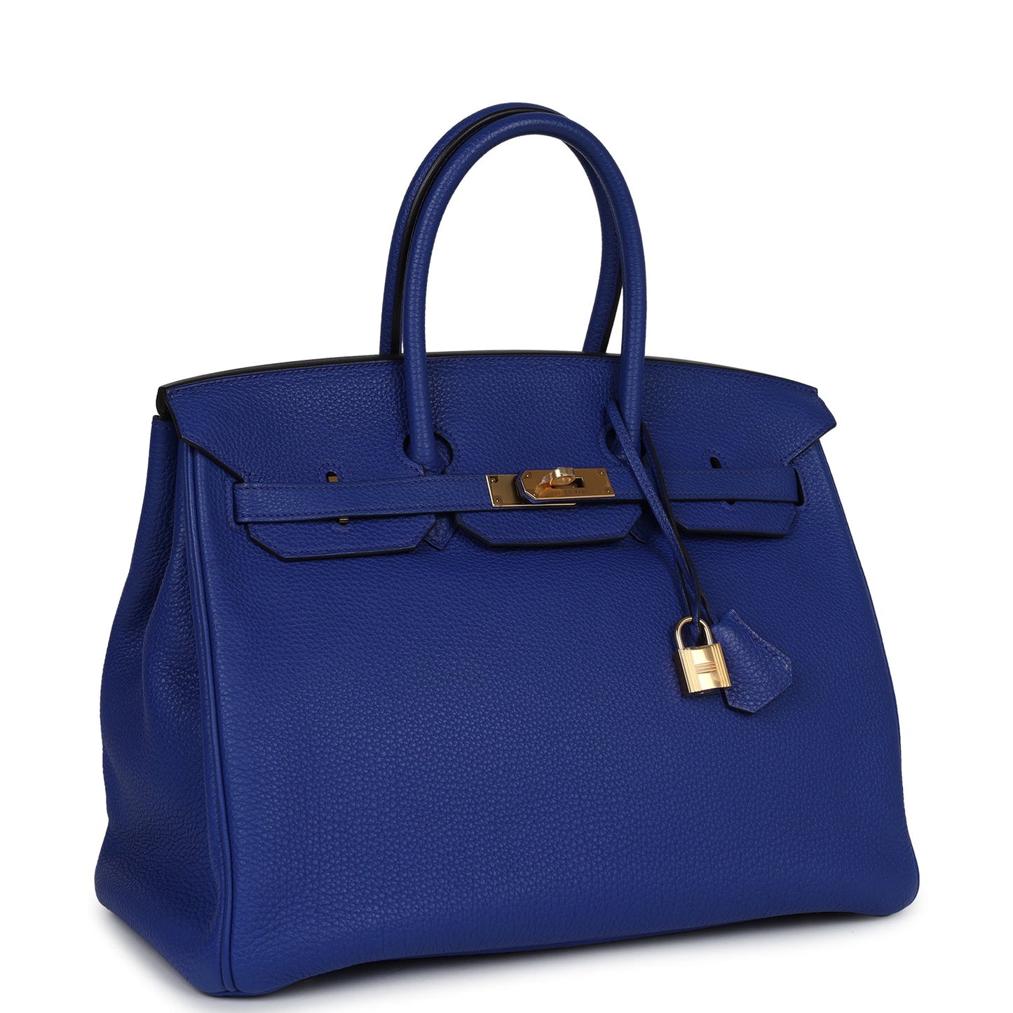 Pre-owned Hermes Birkin 35 Bleu Electric Togo Gold Hardware - Bob Flawless Skincare 