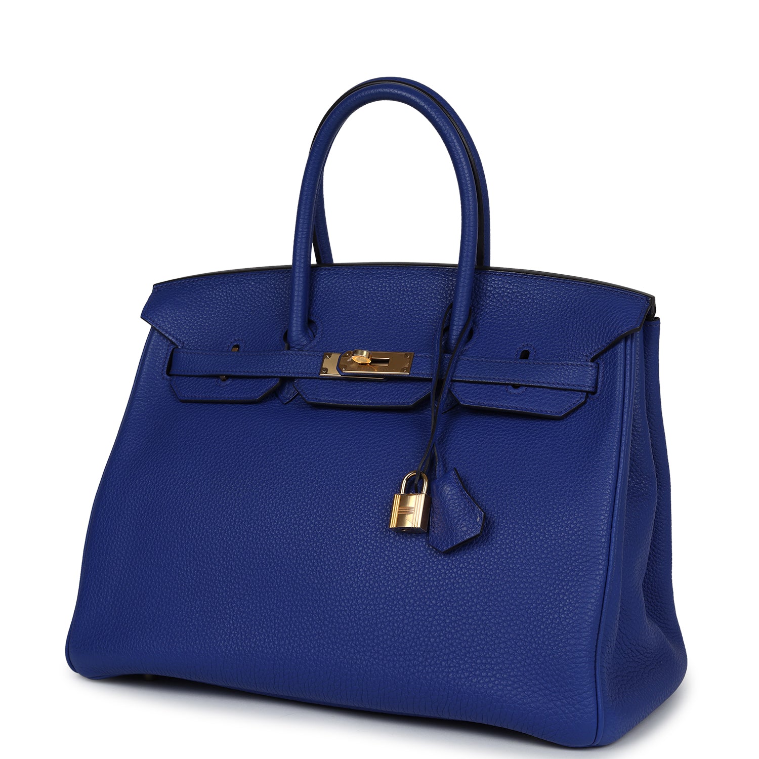 Pre-owned Hermes Birkin 35 Bleu Electric Togo Gold Hardware - Bob Flawless Skincare 