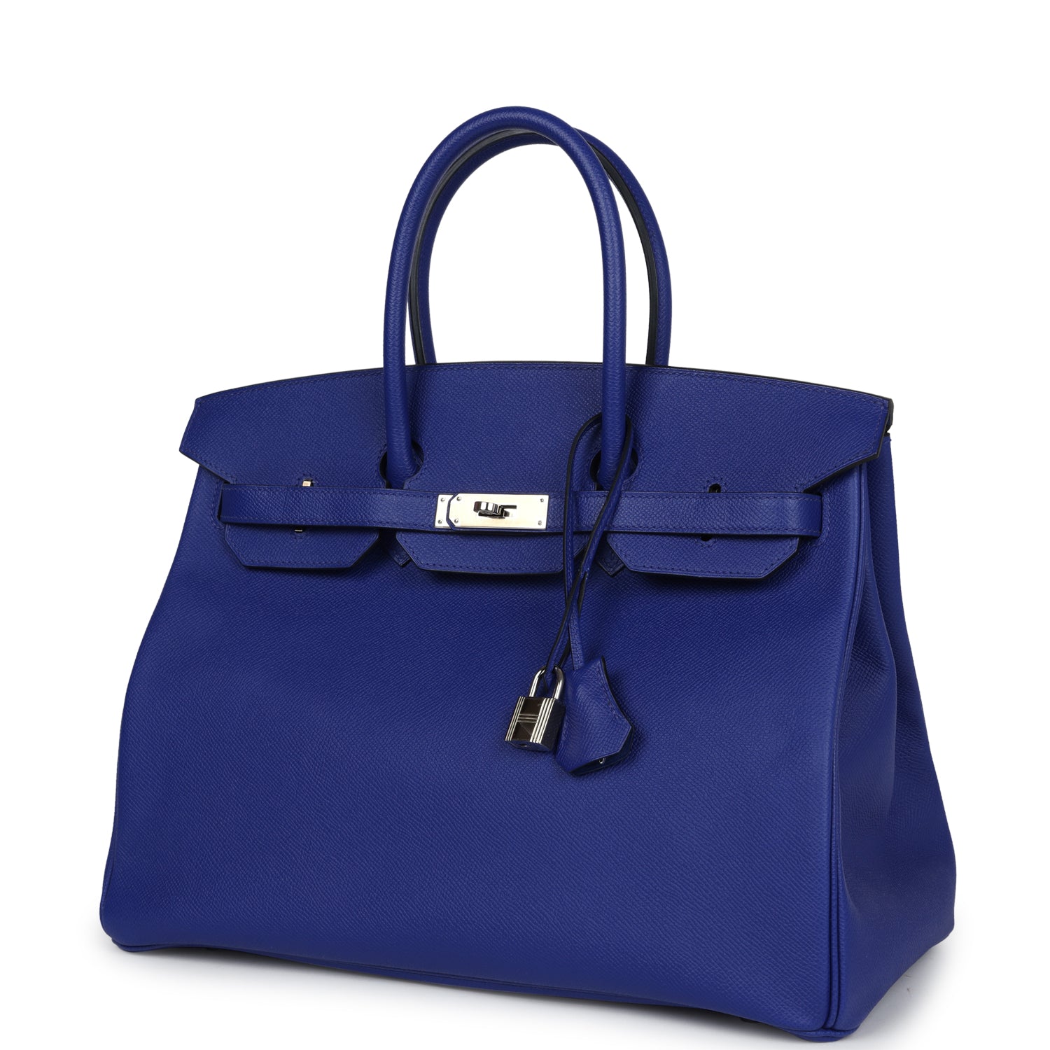 Pre-owned Hermes Birkin 35 Bleu Electric Epsom Palladium Hardware - Bob Flawless Skincare 