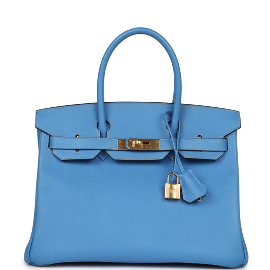 Pre-owned Hermes Birkin 30 Bleu Paradise Epsom Gold Hardware - Bob Flawless Skincare 