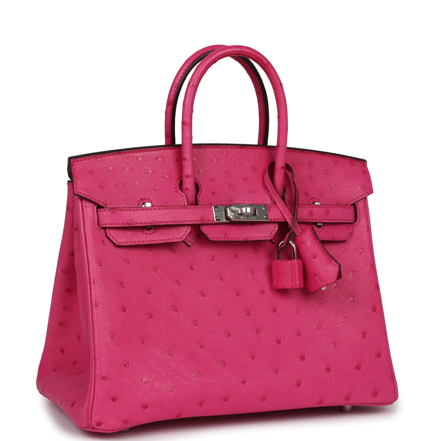 Hermes Birkin 25 Rose Tyrien Ostrich Palladium Hardware - Bob Flawless Skincare 