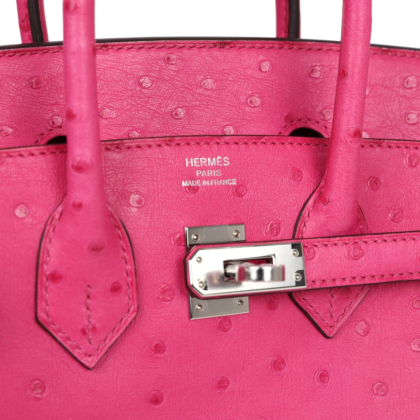 Hermes Birkin 25 Rose Tyrien Ostrich Palladium Hardware - Bob Flawless Skincare 