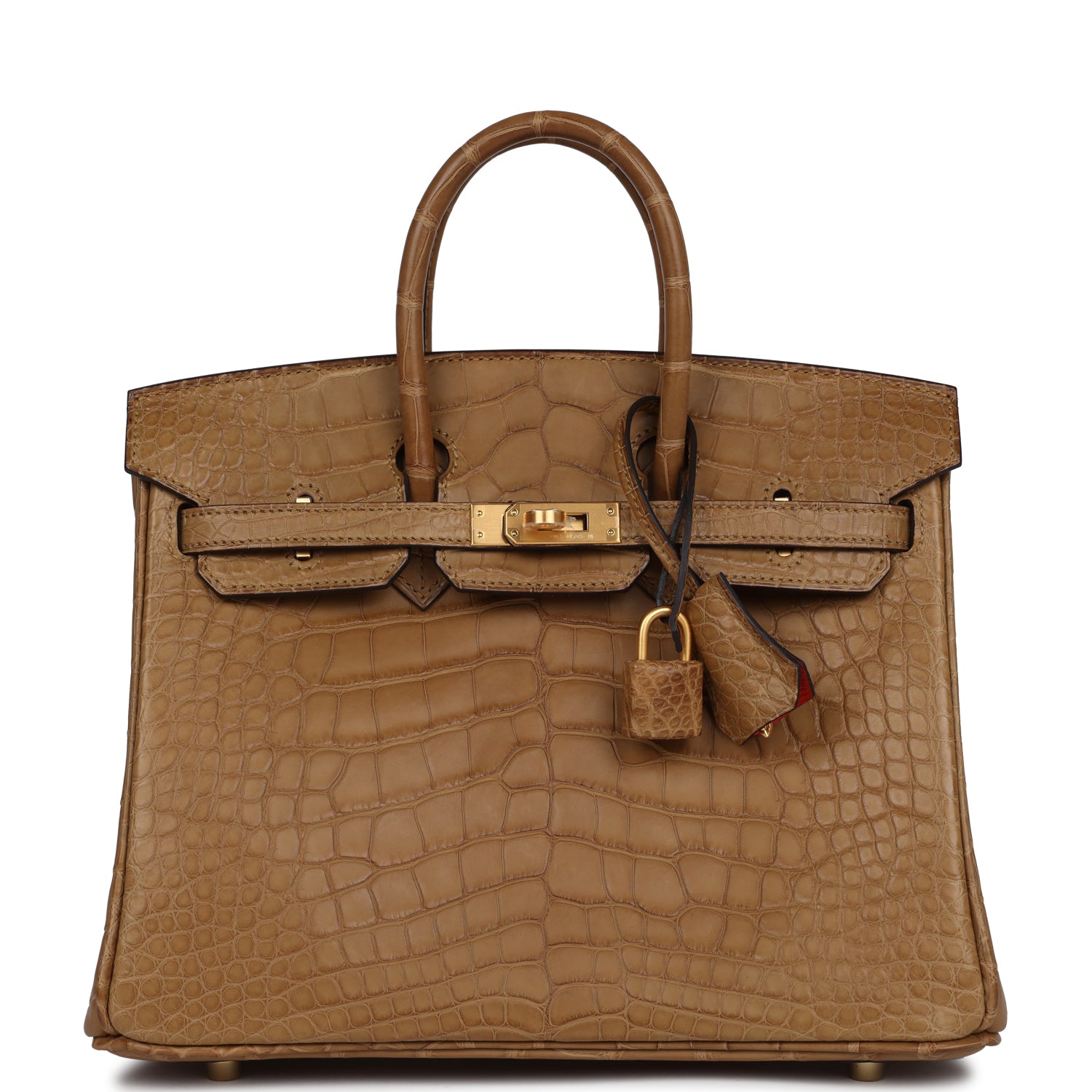 Hermes Special Order (HSS) Birkin 25 Kraft Verso Matte Alligator Brushed Gold Hardware - Bob Flawless Skincare 