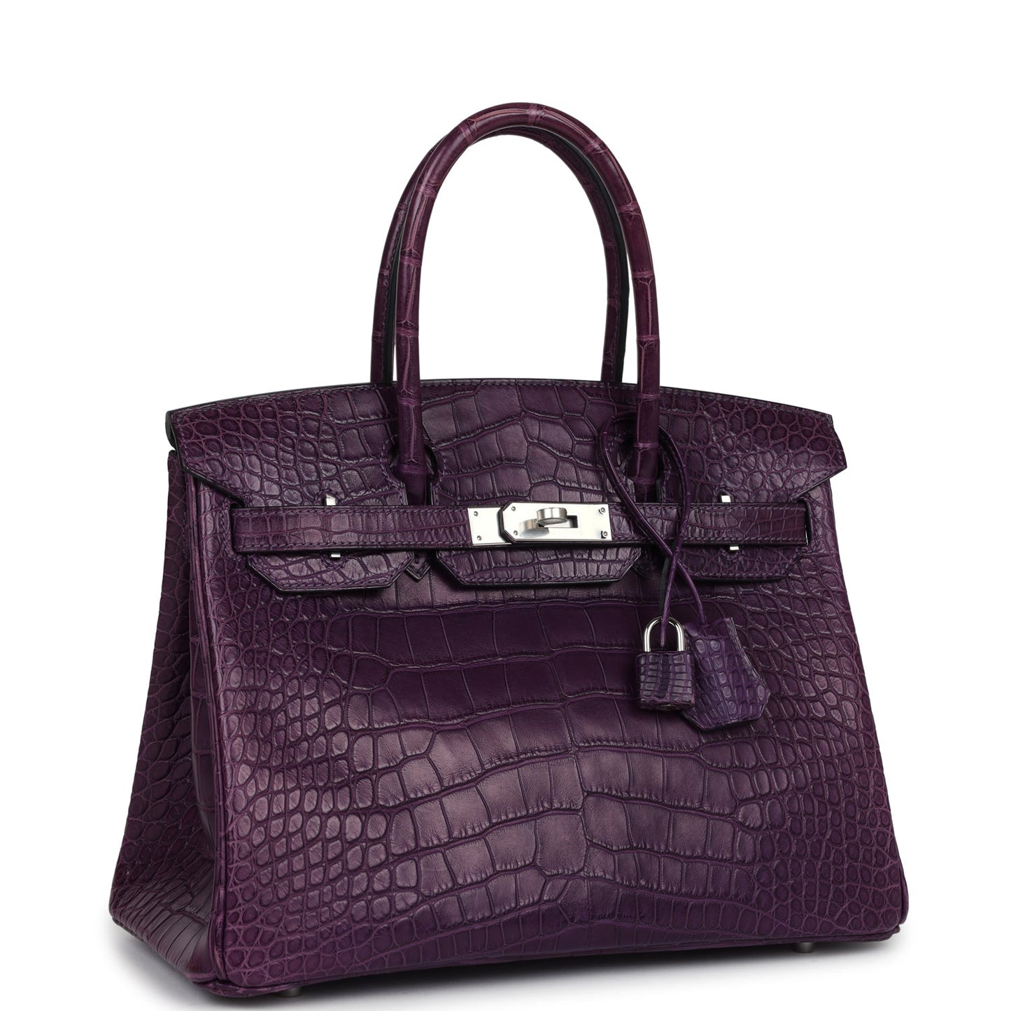 Hermes Birkin 30 Amethyst Matte Alligator Palladium Hardware - Bob Flawless Skincare 