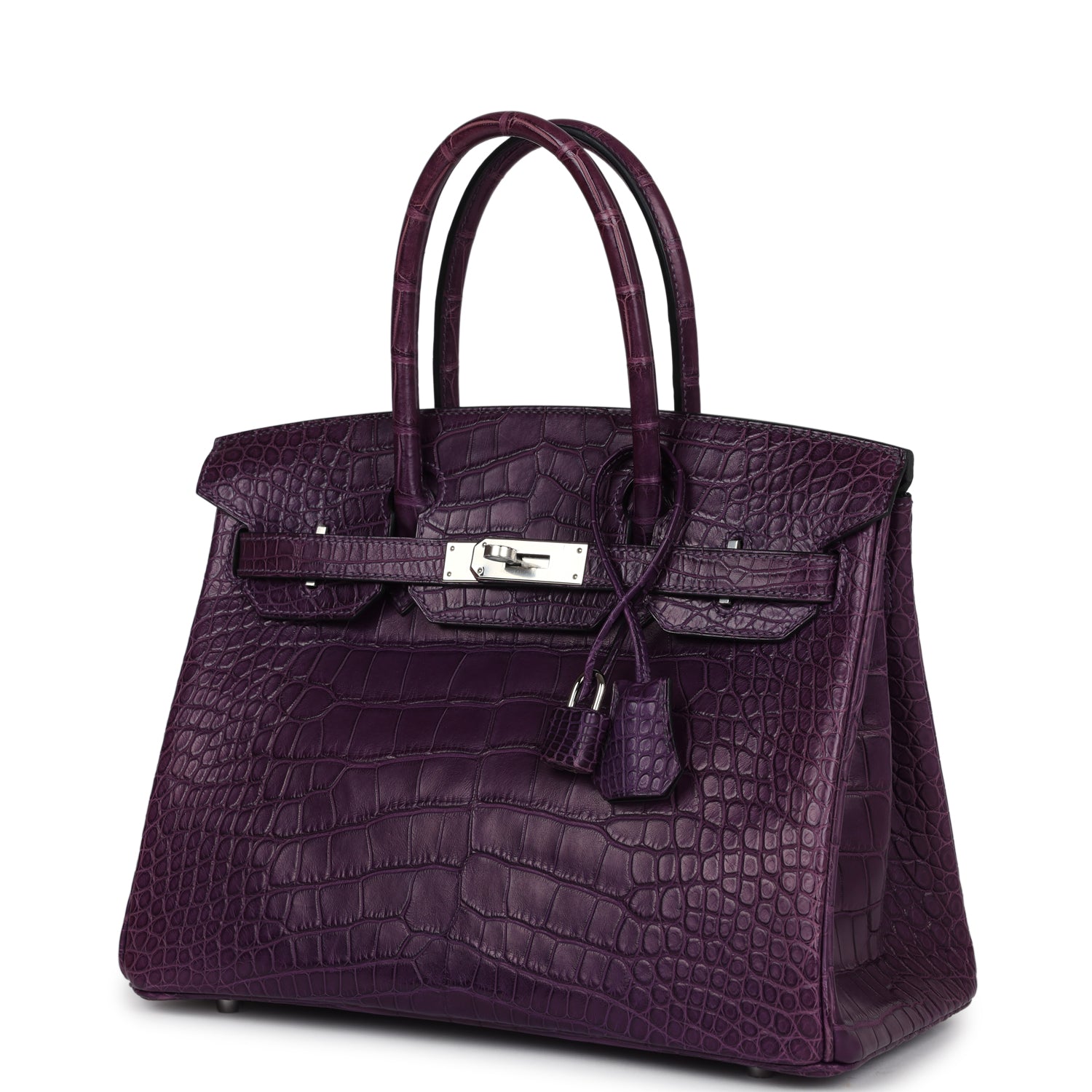 Hermes Birkin 30 Amethyst Matte Alligator Palladium Hardware - Bob Flawless Skincare 