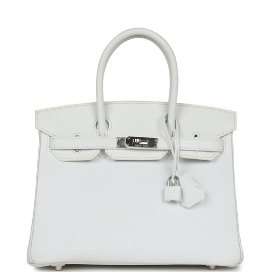 Pre-owned Hermes Birkin 30 White Epsom Palladium Hardware - Bob Flawless Skincare 