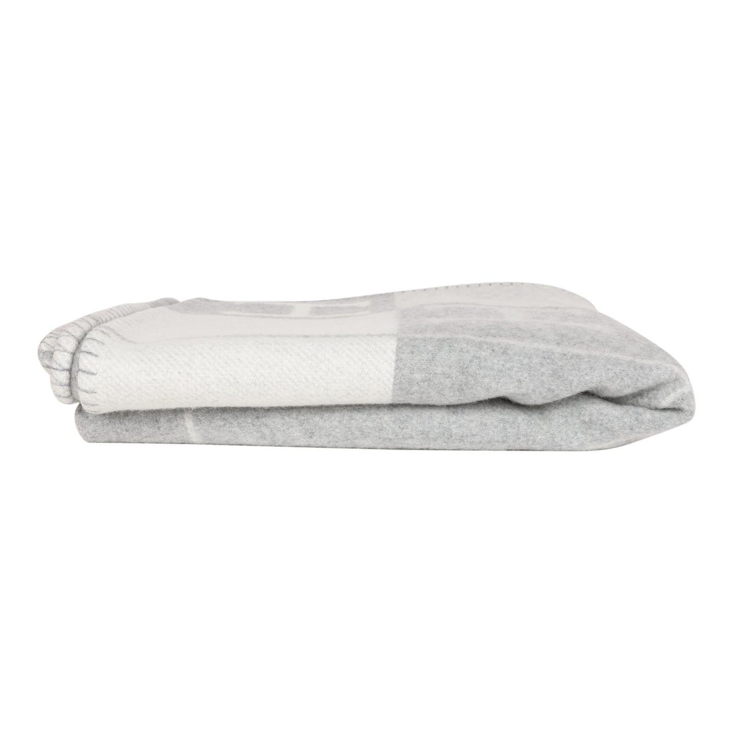 Hermes "Classic Avalon" Ecru and Gris Clair Blanket - Bob Flawless Skincare 